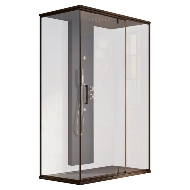 CABINA IDRO YOGA APERTURA BATTENTE CON BAGNO TURCO PORTA 118-120cm FISSO 78-80 cm PROFILO NERO | Tecnomat CABINA IDRO YOGA APERTURA BATTENTE CON BAGNO TURCO PORTA 118-120cm FISSO 78-80 cm PROFILO NERO - 2 | Tecnomat