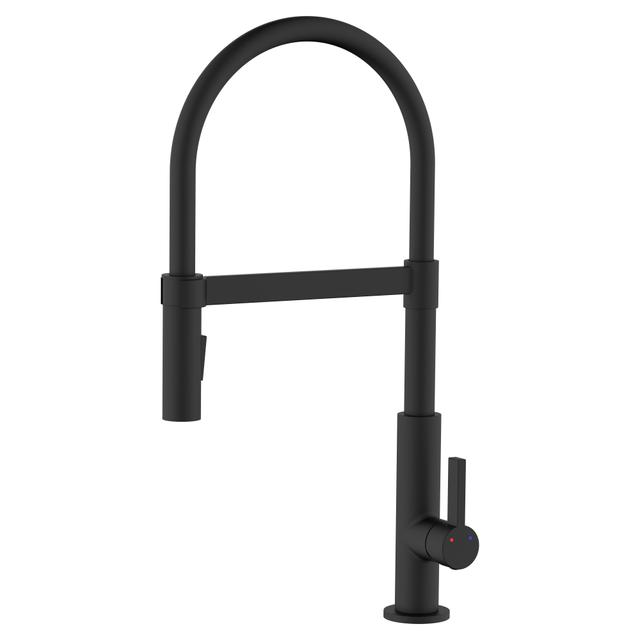 MISCELATORE LAVELLO AQUASANIT BAHIA NERO CON BOCCA ALTA FLESSIBILE CARTUCCIA CERAMICA Ø 35 mm | Tecnomat MISCELATORE LAVELLO AQUASANIT BAHIA NERO CON BOCCA ALTA FLESSIBILE CARTUCCIA CERAMICA Ø 35 mm - 2 | Tecnomat