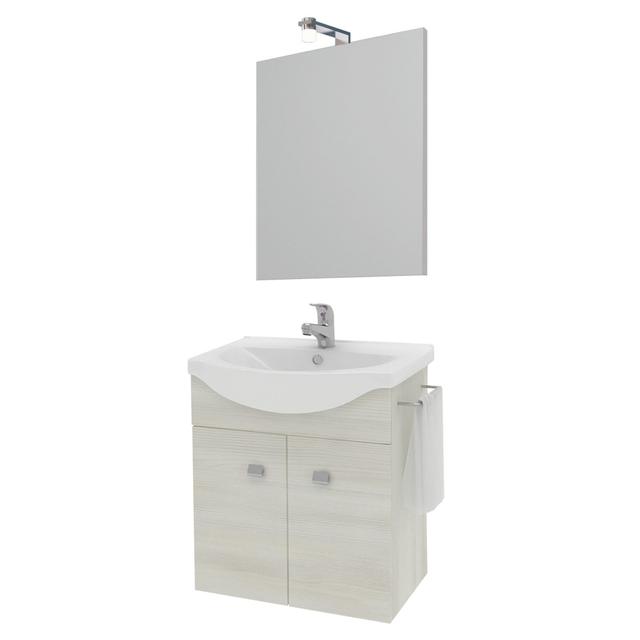 MOBILE BERNIE SOSPESO ROVERE BIANCO 2 ANTE 57x135x47,50 cm (LxHxP) LAVABO E SPECCHIO | Tecnomat MOBILE BERNIE SOSPESO ROVERE BIANCO 2 ANTE 57x135x47,50 cm (LxHxP) LAVABO E SPECCHIO | Tecnomat