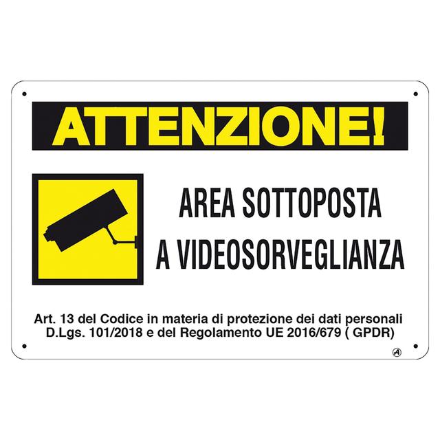 CARTELLO AREA VIDEOSORVEGLIATA GDPR IN PVC 30x20 cm | Tecnomat CARTELLO AREA VIDEOSORVEGLIATA GDPR IN PVC 30x20 cm | Tecnomat