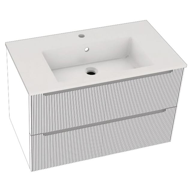 LAVABO DA INCASSO LINEA 1 VASCA IN MINERALMARMO BIANCO LUCIDO 81x15x46 cm (LxHxP) | Tecnomat LAVABO DA INCASSO LINEA 1 VASCA IN MINERALMARMO BIANCO LUCIDO 81x15x46 cm (LxHxP) - 2 | Tecnomat