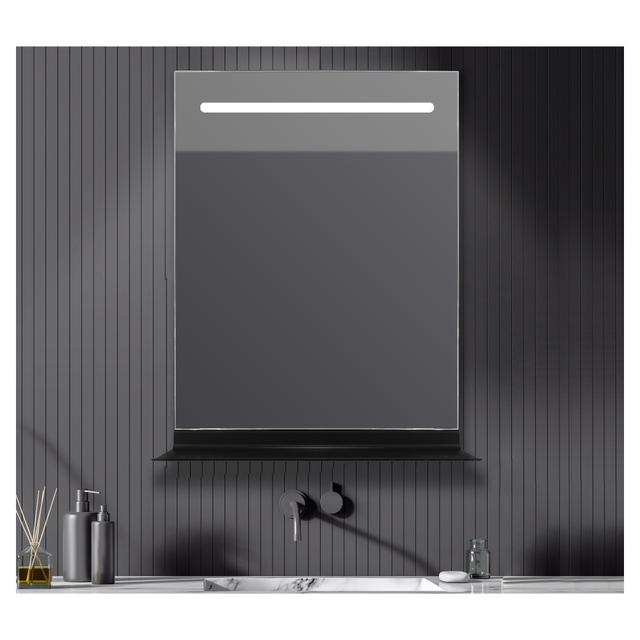 SPECCHIO NOIR 60x80 cm CON MENSOLA IN ALLUMINIO RETROILLUMINATO STRIP LED 5 W LUCE FREDDA | Tecnomat SPECCHIO NOIR 60x80 cm CON MENSOLA IN ALLUMINIO RETROILLUMINATO STRIP LED 5 W LUCE FREDDA | Tecnomat