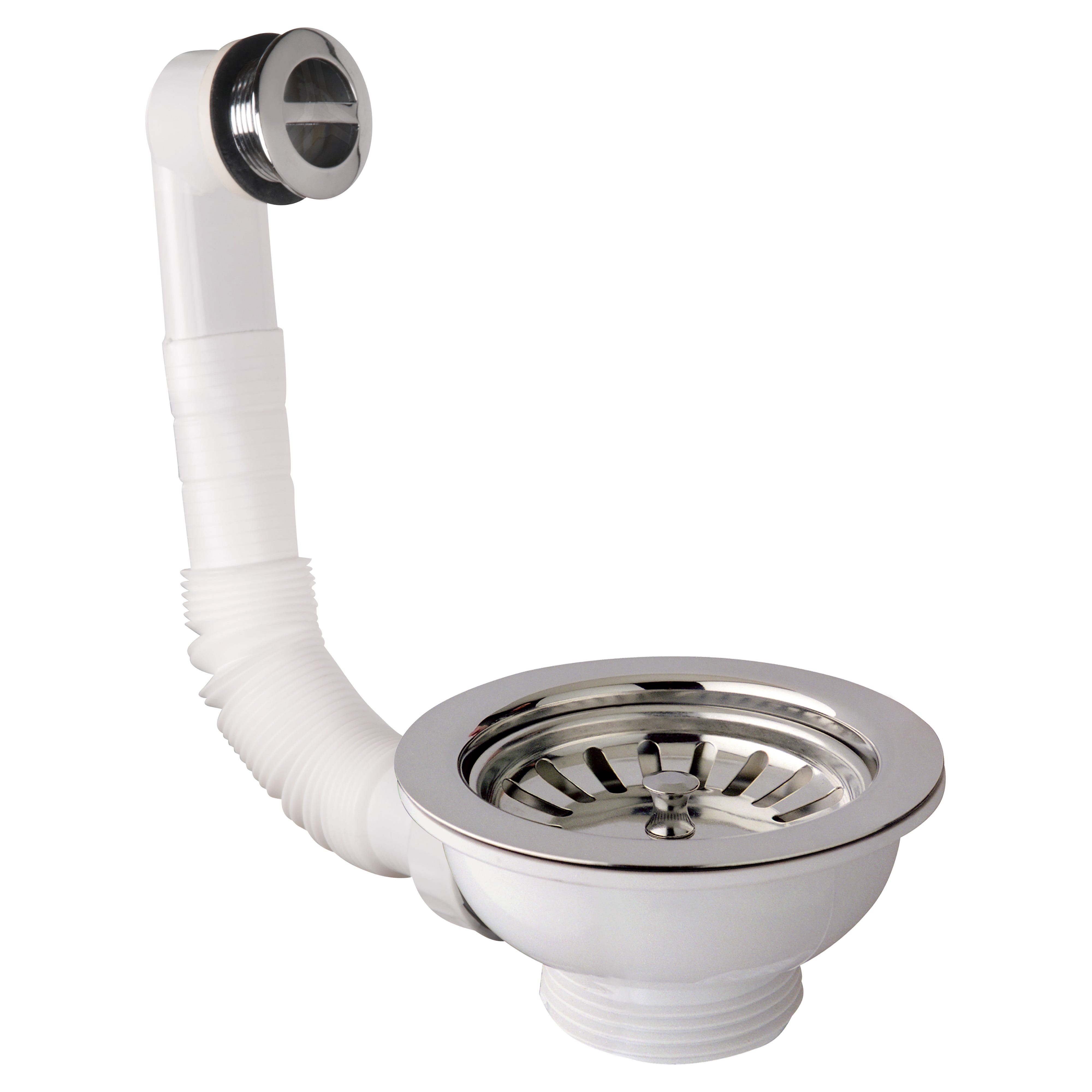 Piletta Basket LIRA Salva Spazio Per Lavelli - Con Troppo Pieno Tondo, Adatta Per Inox, Sintetici E Ceramica