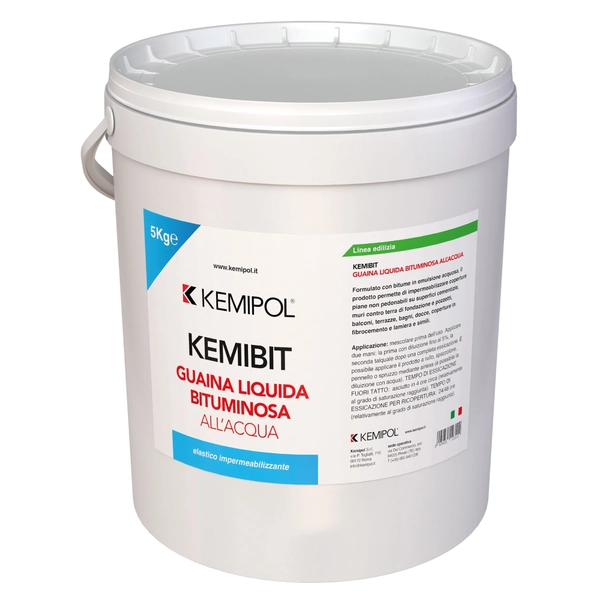 GUAINA LIQUIDA BITUMINOSA KEMIBIT 5 kg BASE ACQUA GUAINA LIQUIDA BITUMINOSA KEMIBIT 5 kg BASE ACQUA