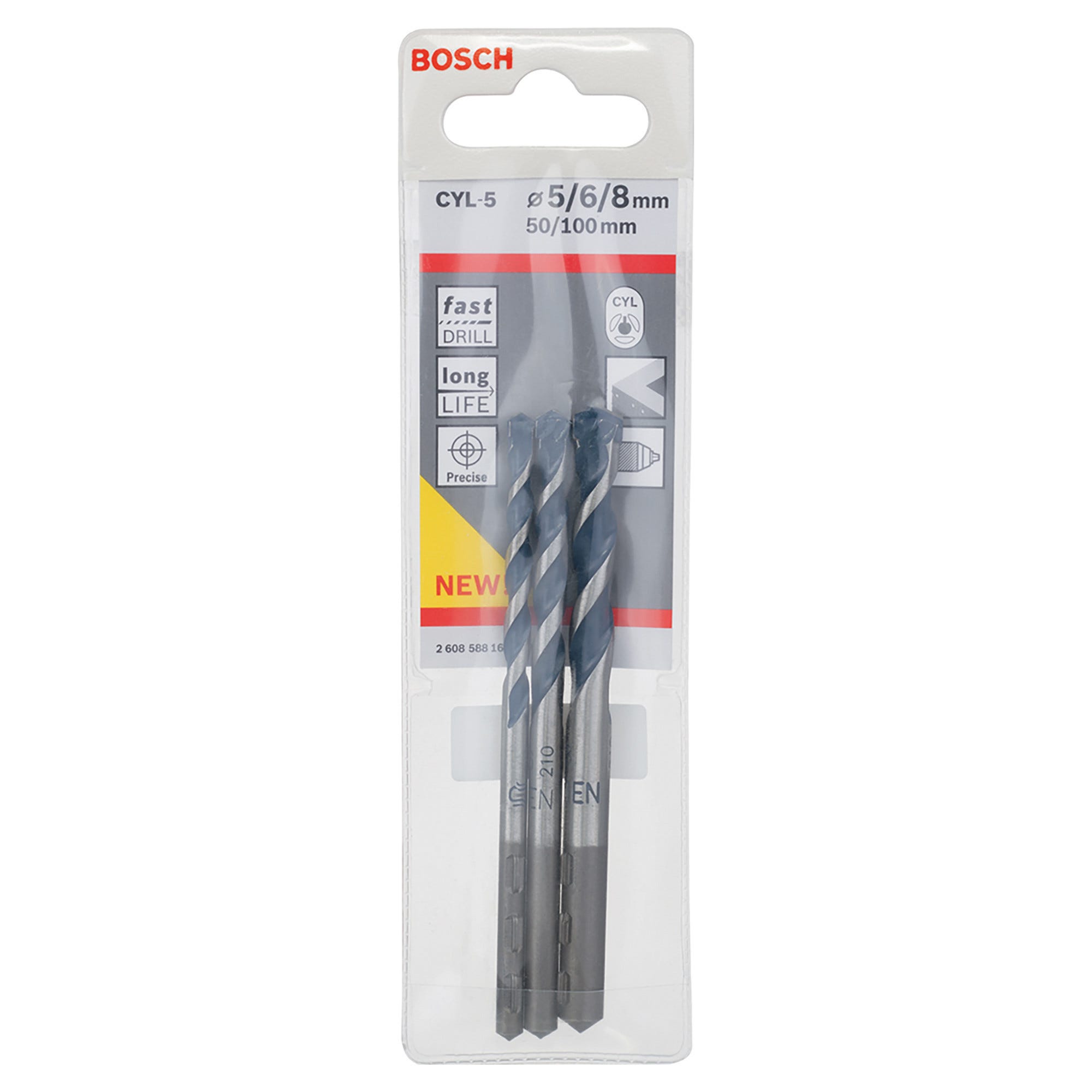 Juego De Brocas Bosch Hck001 Sds-Plus Con Punta De Carburo