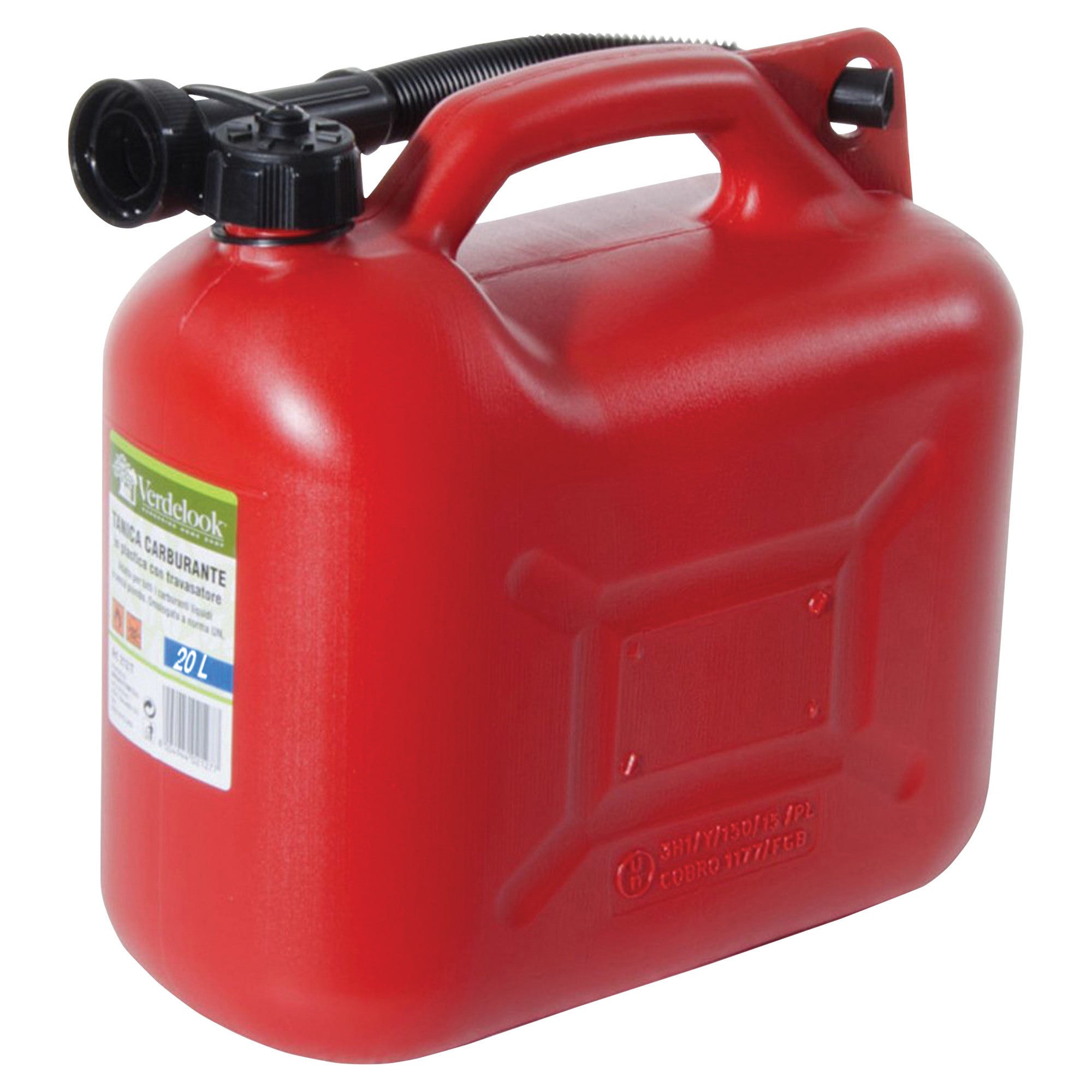4 Taniche Carburante Filmer 20L In Plastica - Omologate ONU Per Benzina - Con Beccuccio