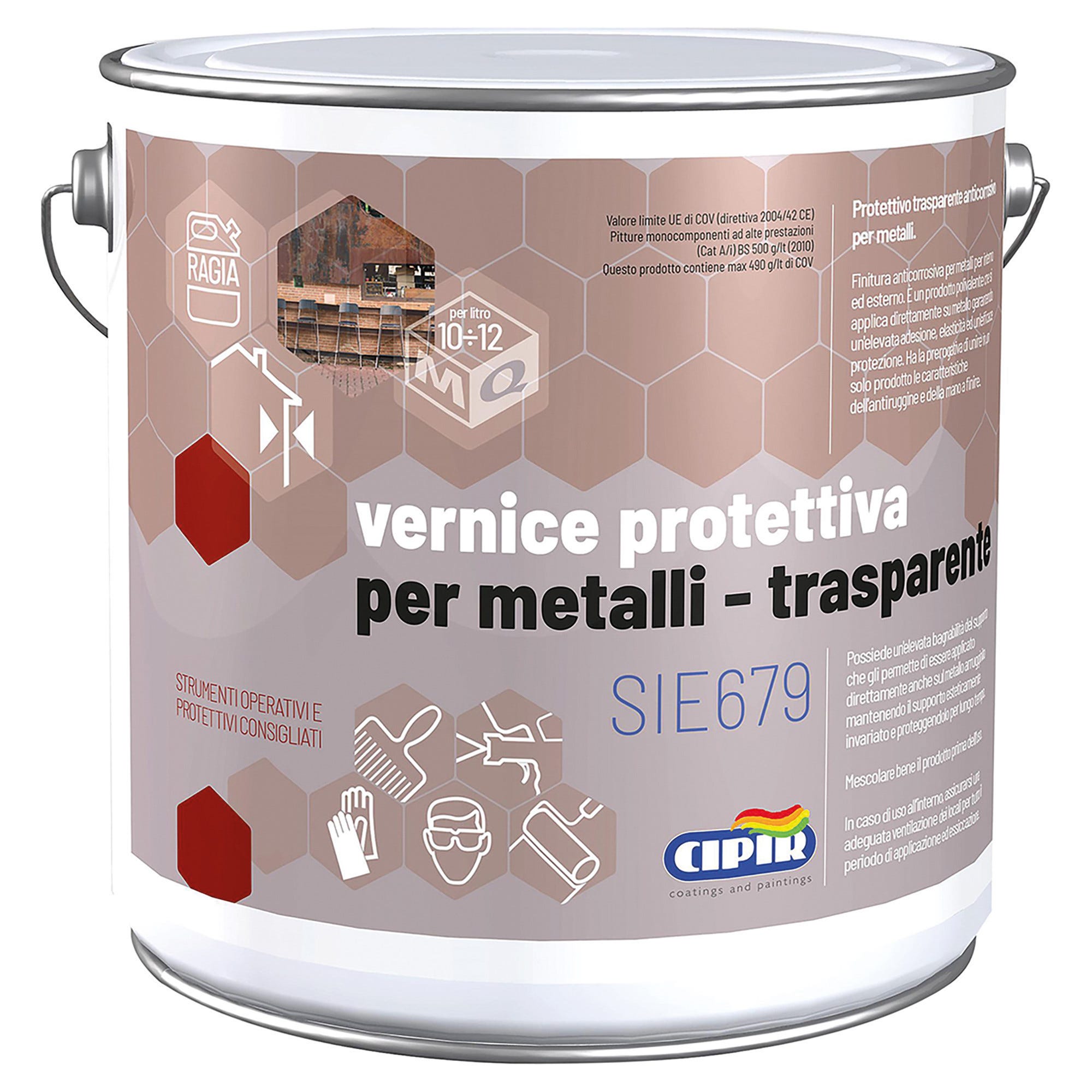 Protettivo Per Metalli Novalis Ecoferro 0,75 L - Trasparente Acrilico, Antigraffio, Idrorepellente