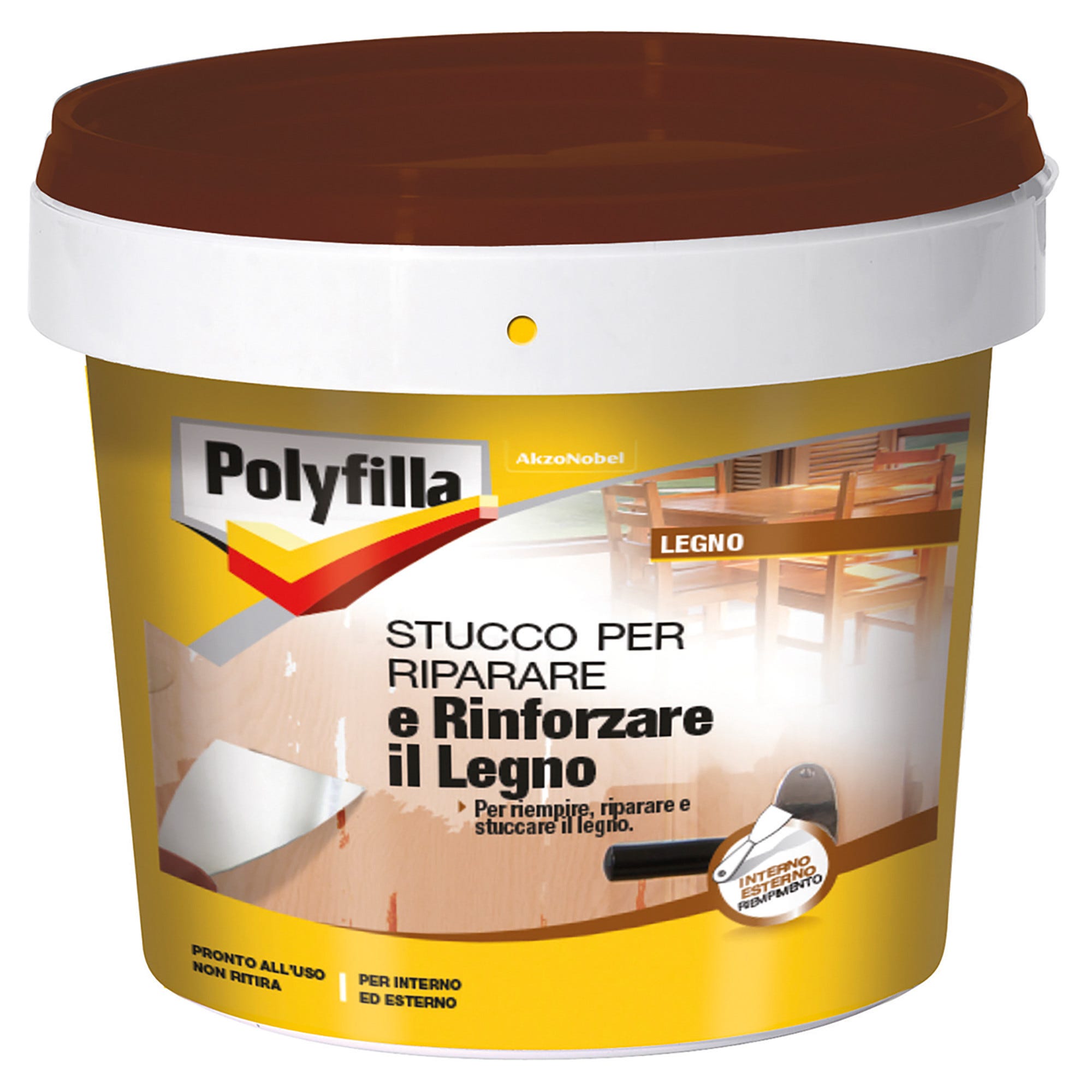 STUCCO PER RIPARARE E RINFORZARE IL LEGNO POLYFILLA 1 kg GRIGIO INTERNO ED  ESTERNO