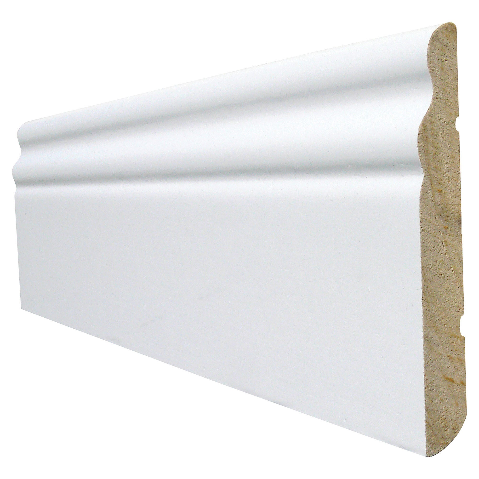 Battiscopa Firenze In Fibra Di Legno - 120x12mm Bianco, Barre Da 2.4ml, Prezzo Al Metro - Foto 2