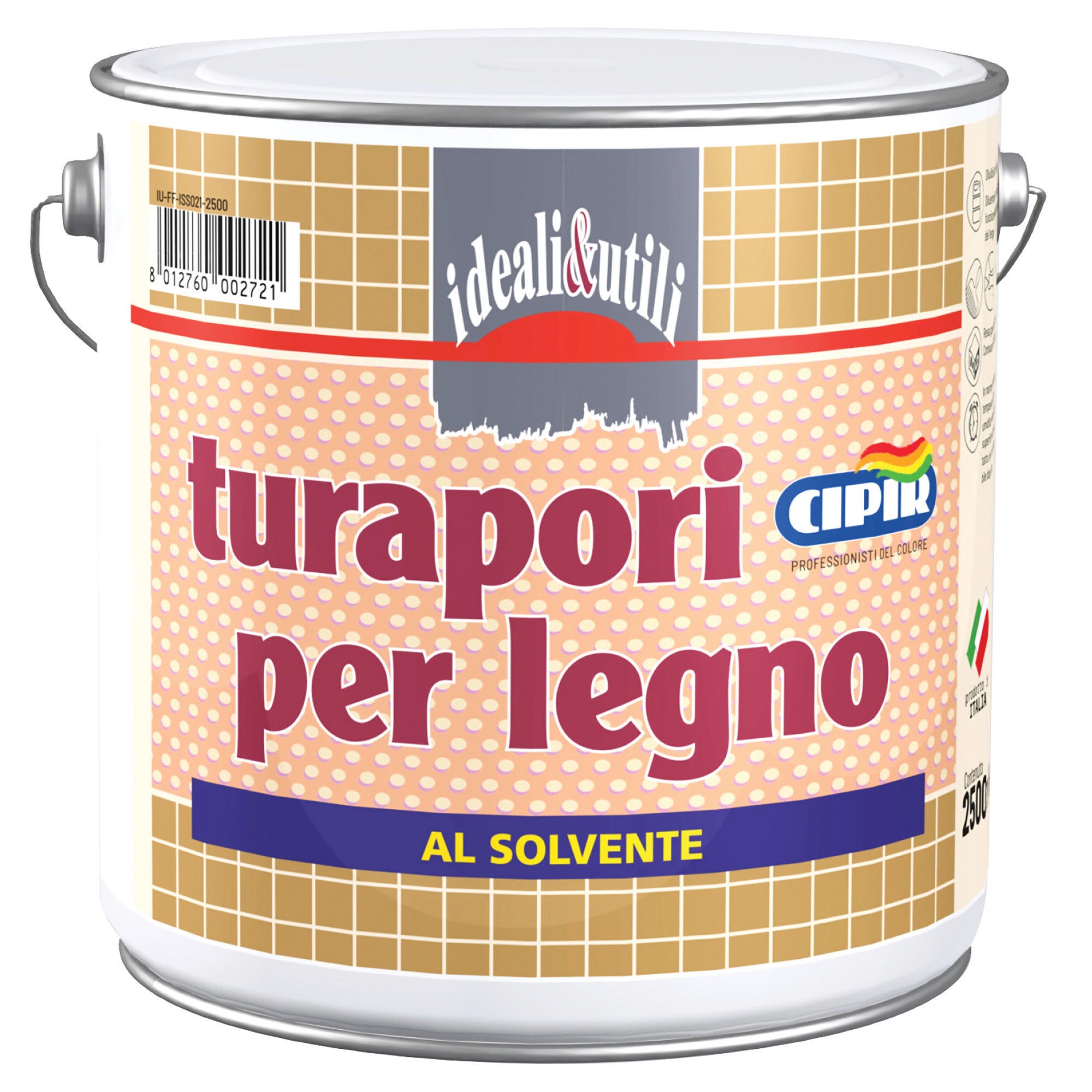Fondo Turapori Per Parquet Incolore 2,5 Litri – Consolida E Impermeabilizza Il Legno, Previene Macchie E Risalita Tannini, Essiccazione Rapida 2 Ore