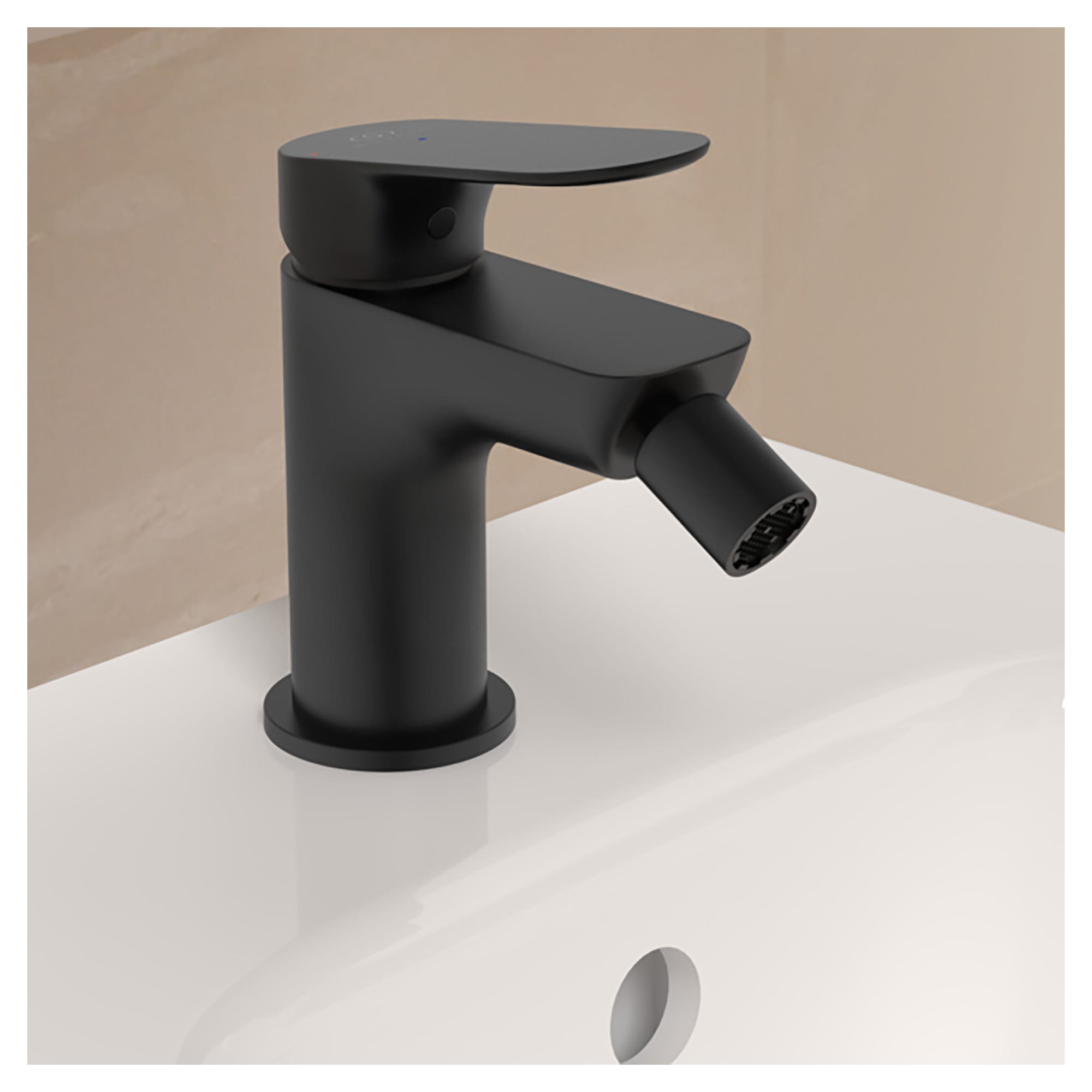 Rubinetto Bidet Ideal Standard Ceraline Monocomando - Nero Seta Con Piletta E Tecnologia Risparmio Idrico