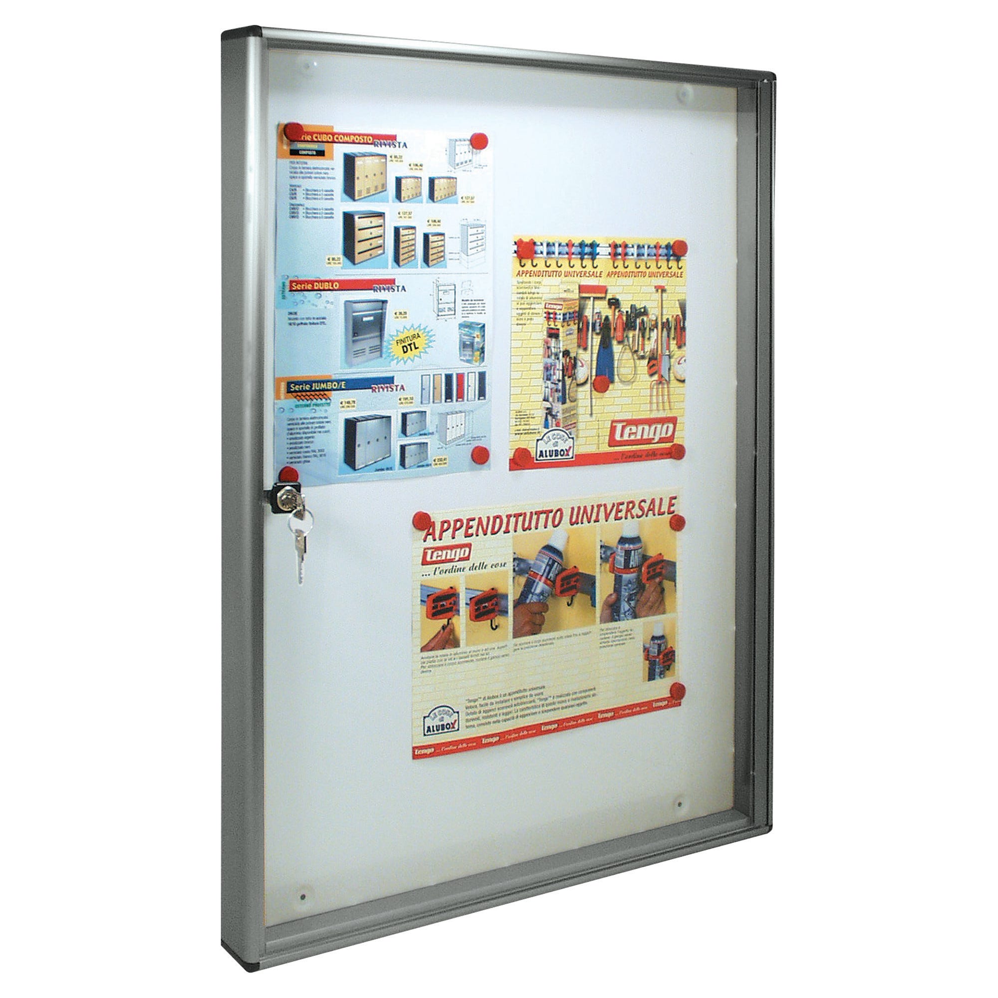 BACHECA PORTA AVVISI ALUBOX ALLUMINIO E PLEXIGLASS 55x73x5 cm (LxHxP)