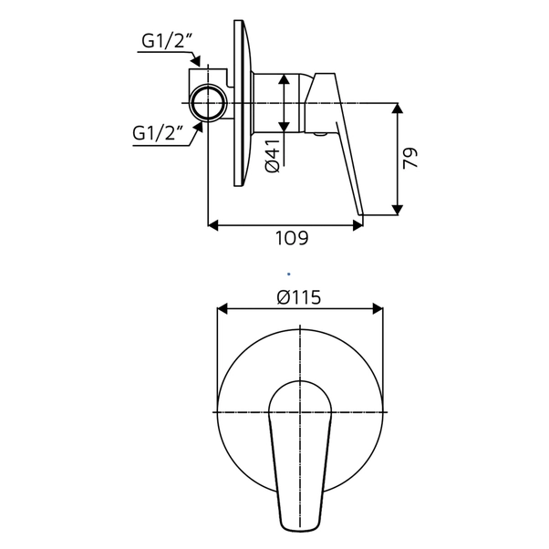 Miscelatore Doccia Incasso ERIKA - Nero Opaco, Ottone, Con Cartuccia 35mm E Piastra 11.5cm - Foto 8