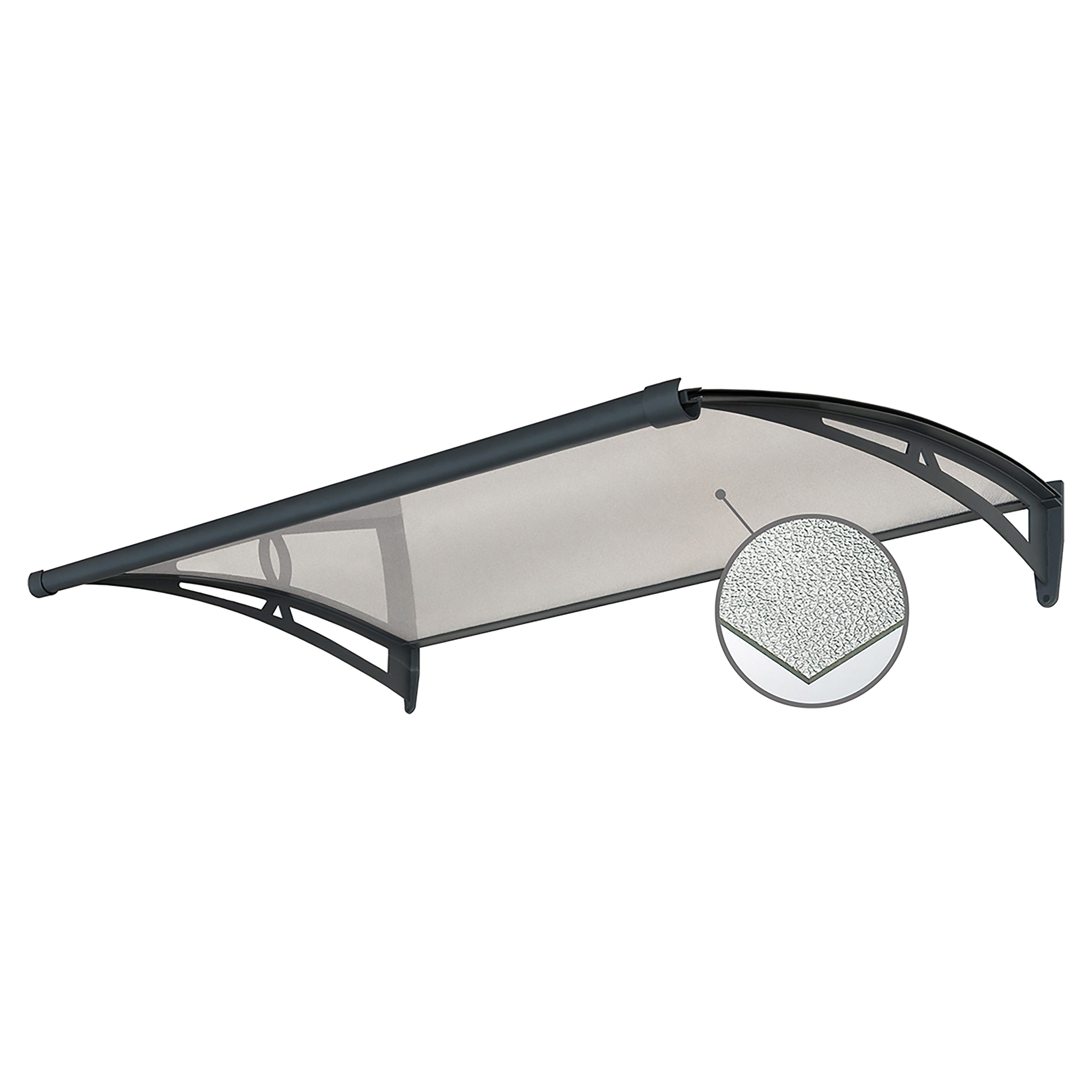 Pensilina In Policarbonato | 100x135 Cm | Grigio Alveolare | Profilo Centrale Nero | Esterno - Foto 9