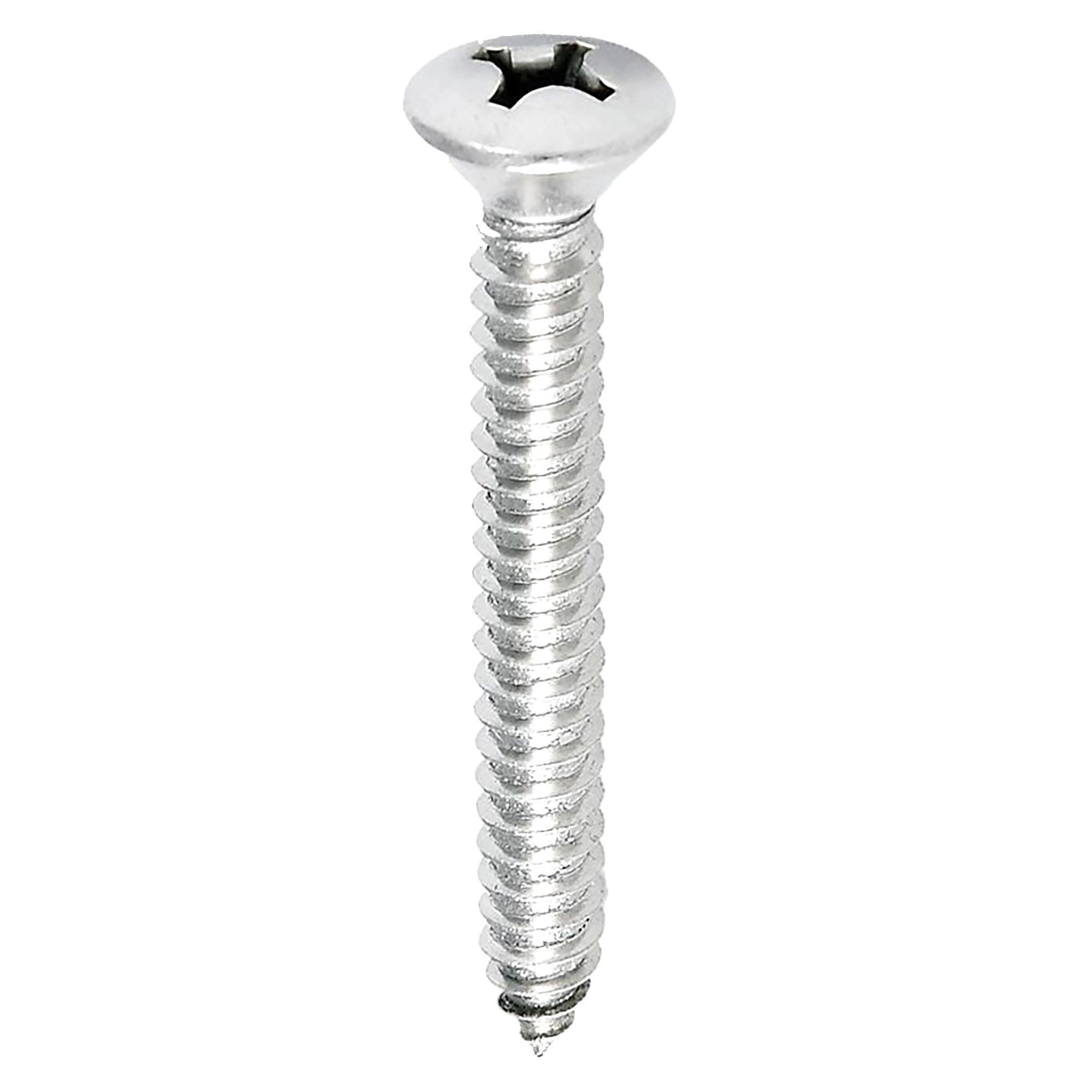 Viti Autofilettanti #12 X 1 Pollice, Testa Ovale, Acciaio Inox 18-8, Confezione Da 50 Pezzi