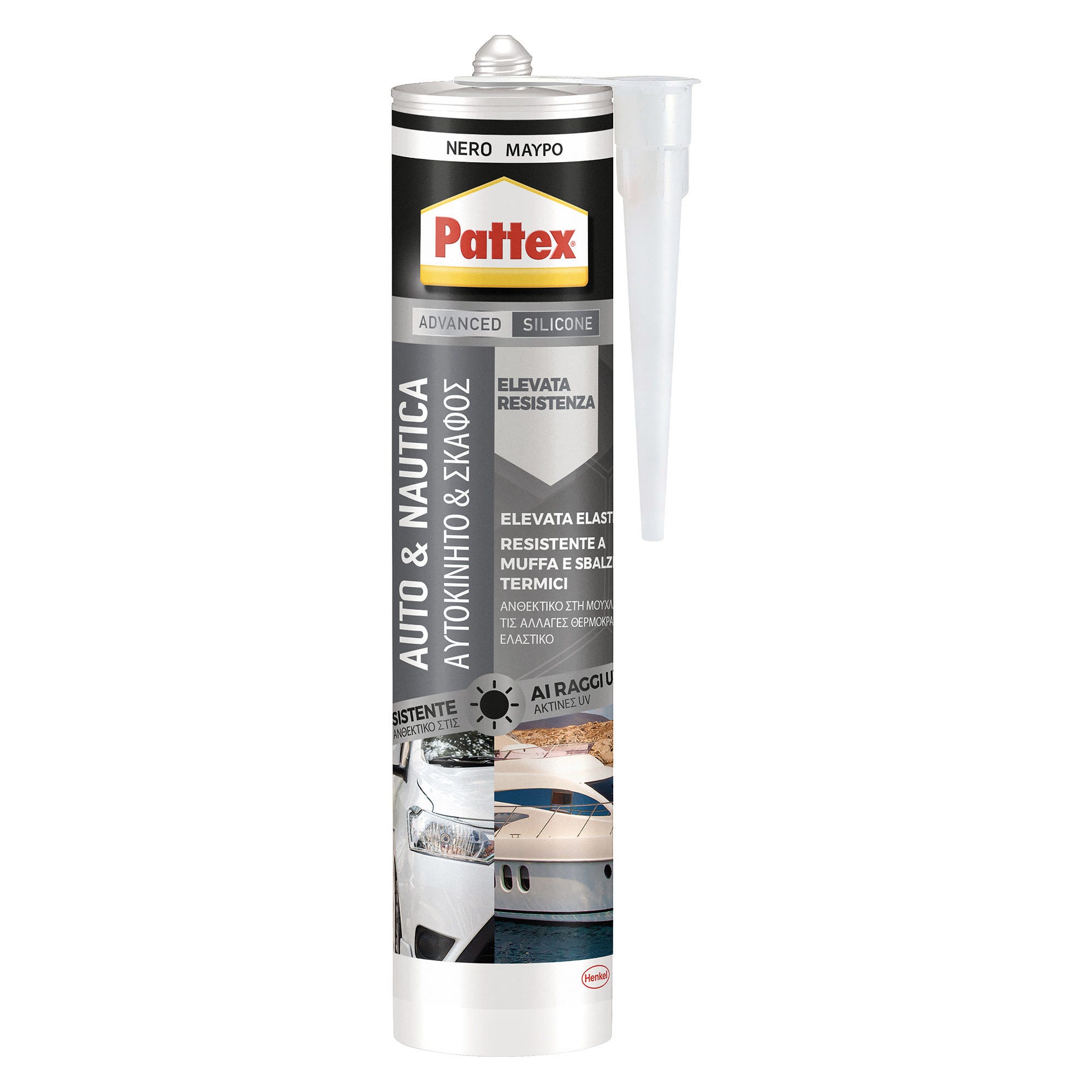 SILICONE NEUTRO PATTEX AUTO E NAUTICA NERO 280 ml