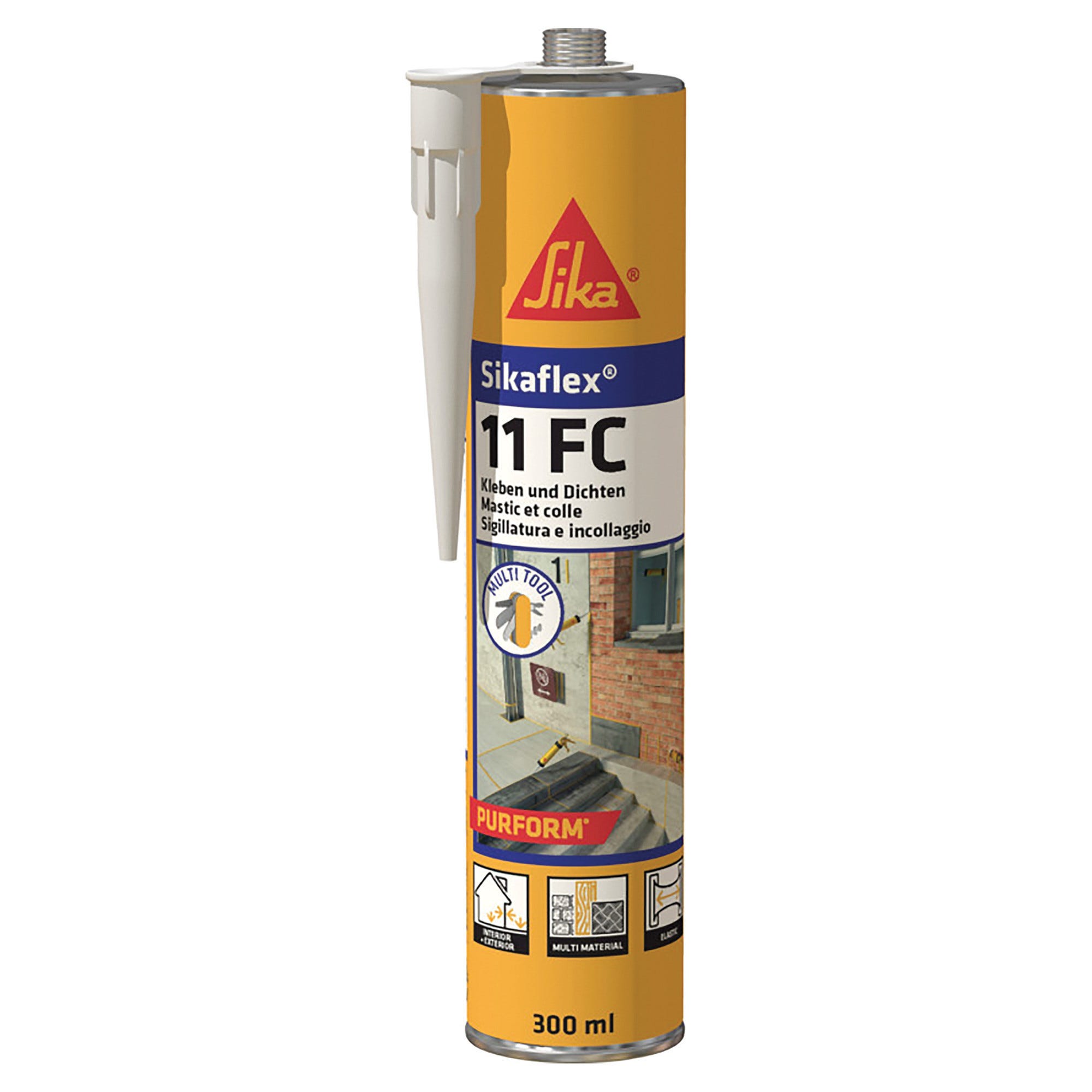 ADESIVO SIGILLANTE SIKAFLEX 11FC 300 ml RAPIDO ELASTICO E GRIGIO UNIVERSALE