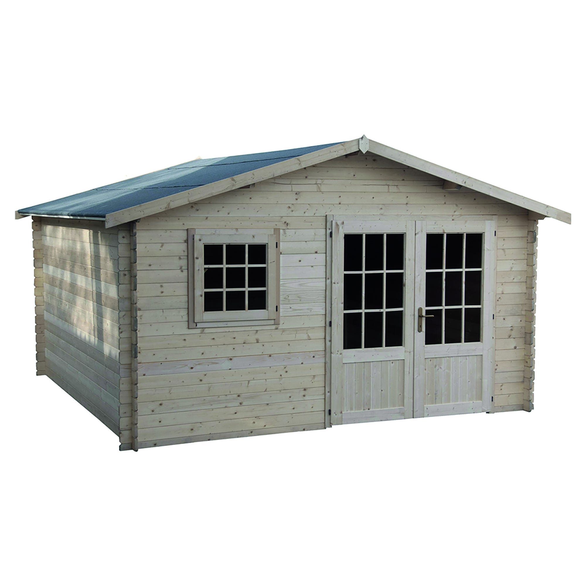 CASETTA MONTE BIANCO 400x400 cm SPESSORE 25mm PERLINATO A/B PORTA CON