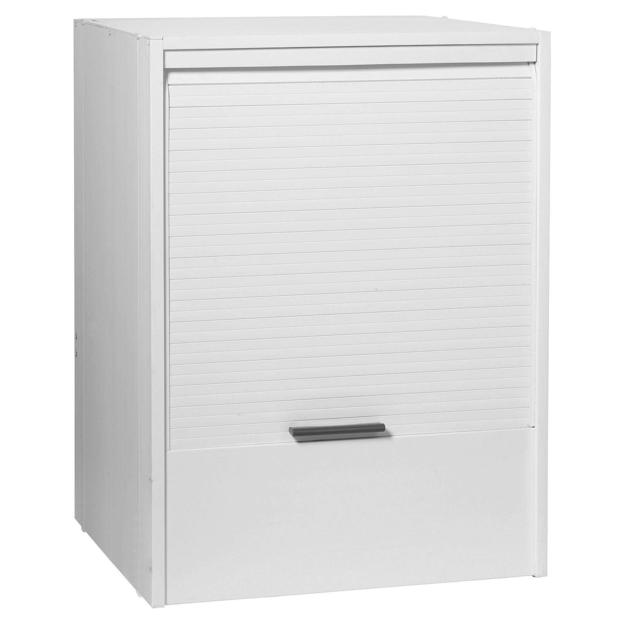 Mobile Coprilavatrice Roll Up Bianco - 66,5x59,5x91 Cm Con Serranda Verticale