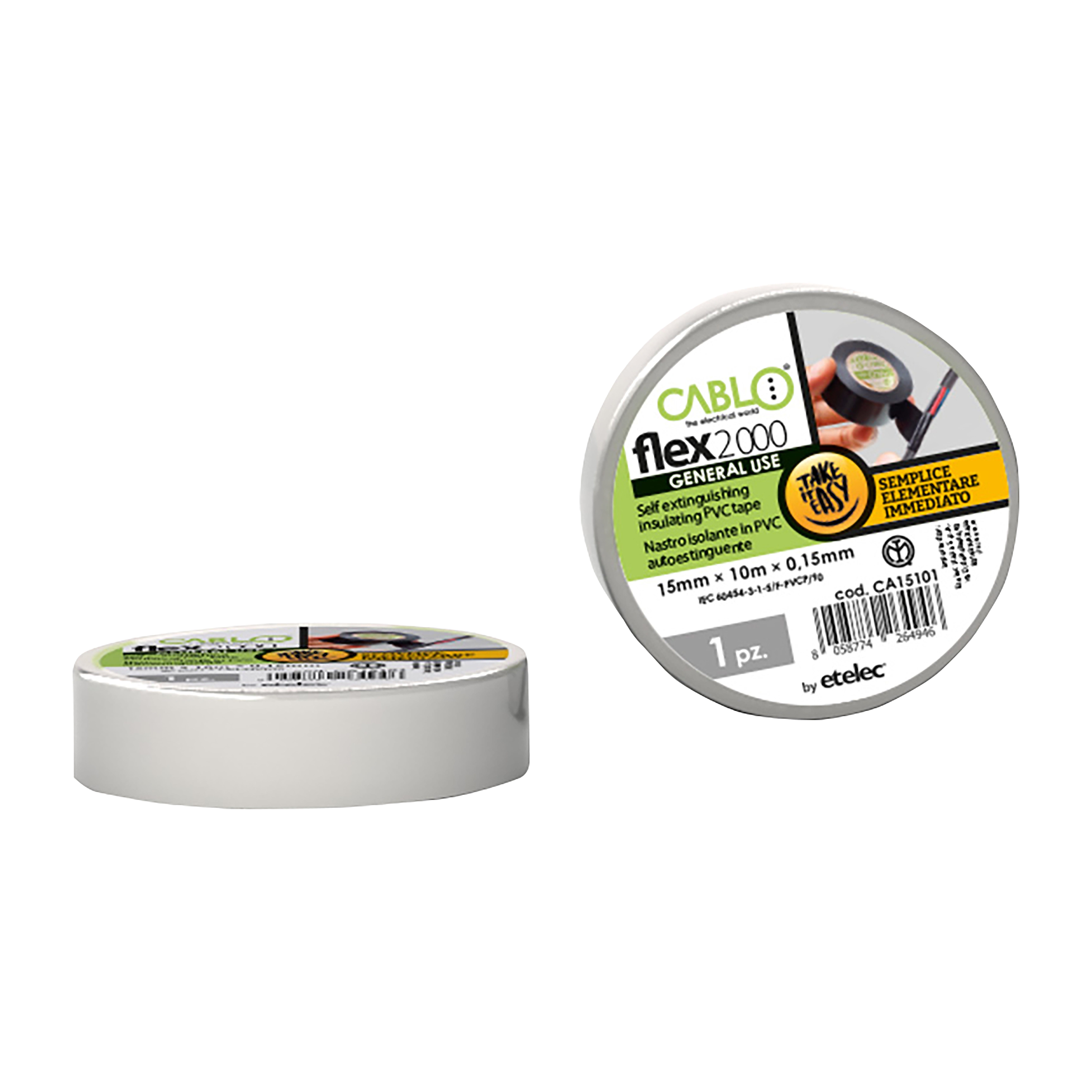Navyline Guinzaglio In Poliestere Per Barca – Cima Doppio Intreccio Con Occhiello – Resistente Ai Raggi UV – Bianco 10mm X 10m