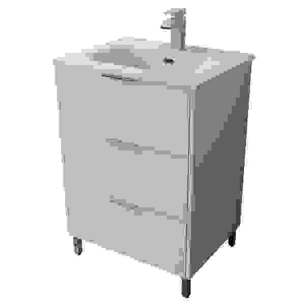 BASE CON LAVABO RIO BIANCO 3 CASSETTI 60x85x46 cm (LxHxP) SOFT CLOSE ...