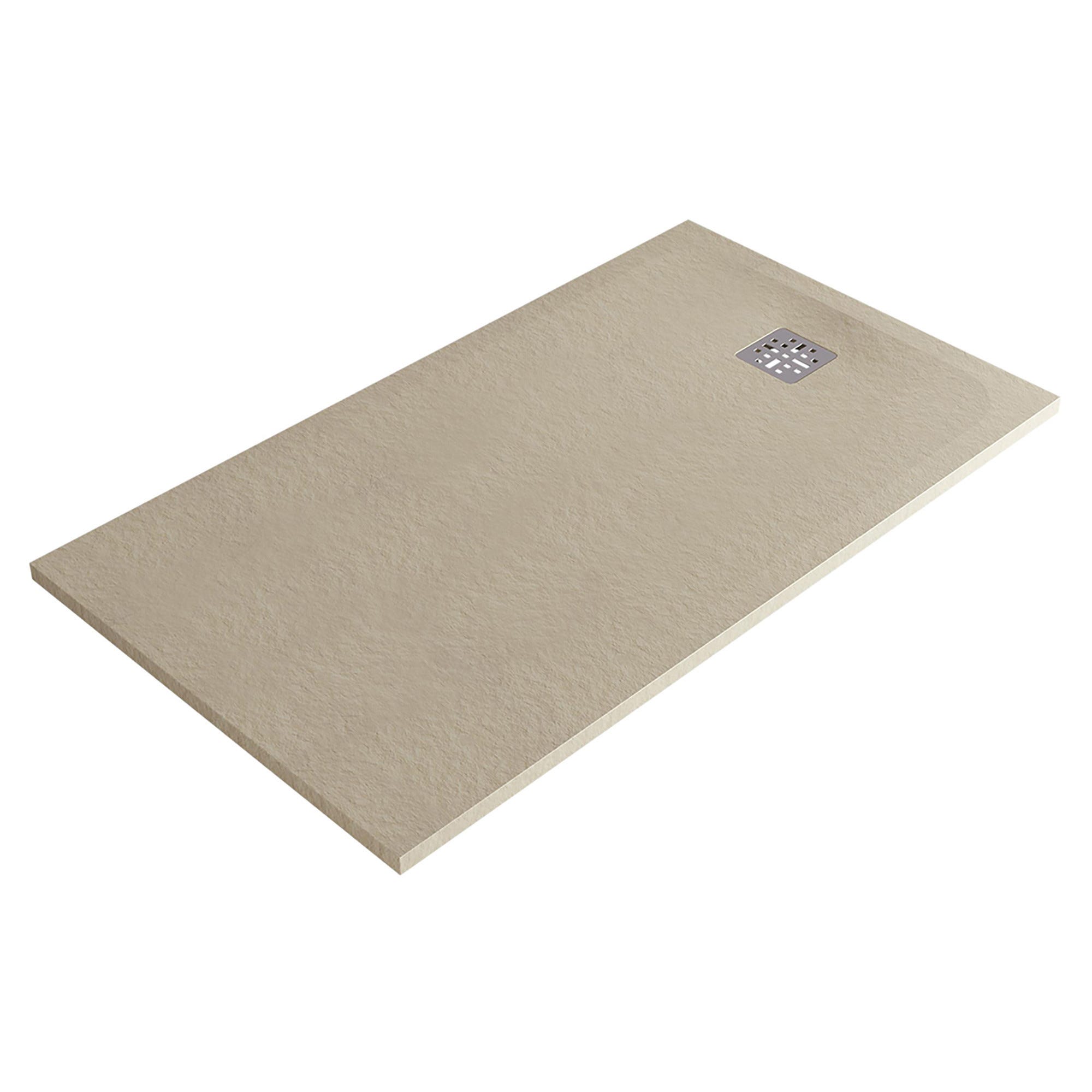 Piatto doccia effetto pietra 70x120 Crema marmoresina pieno Piletta inclusa