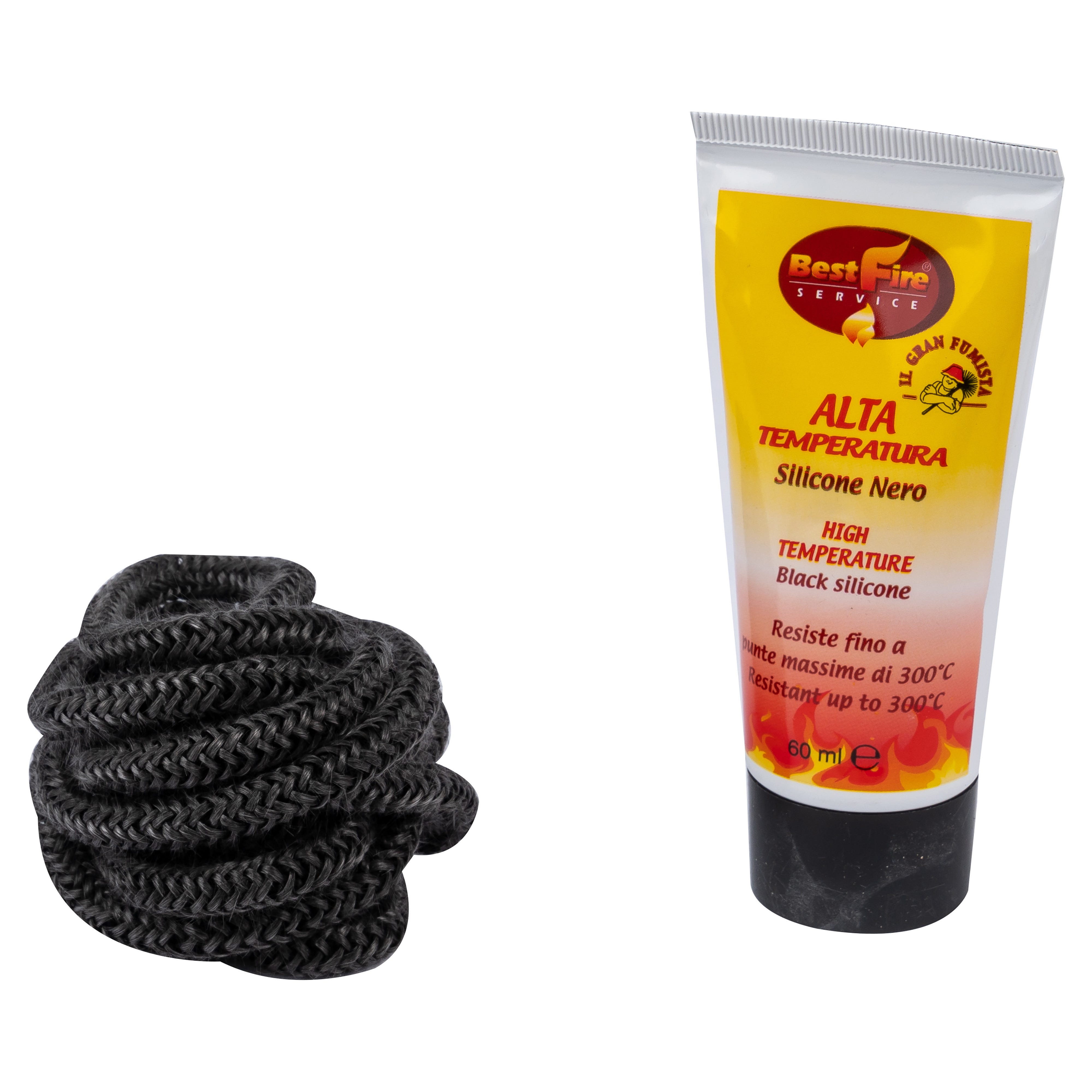 Silicone Nero 150 Ml - Effetto Fuoco - Ricambi Per Stufe A Pellet