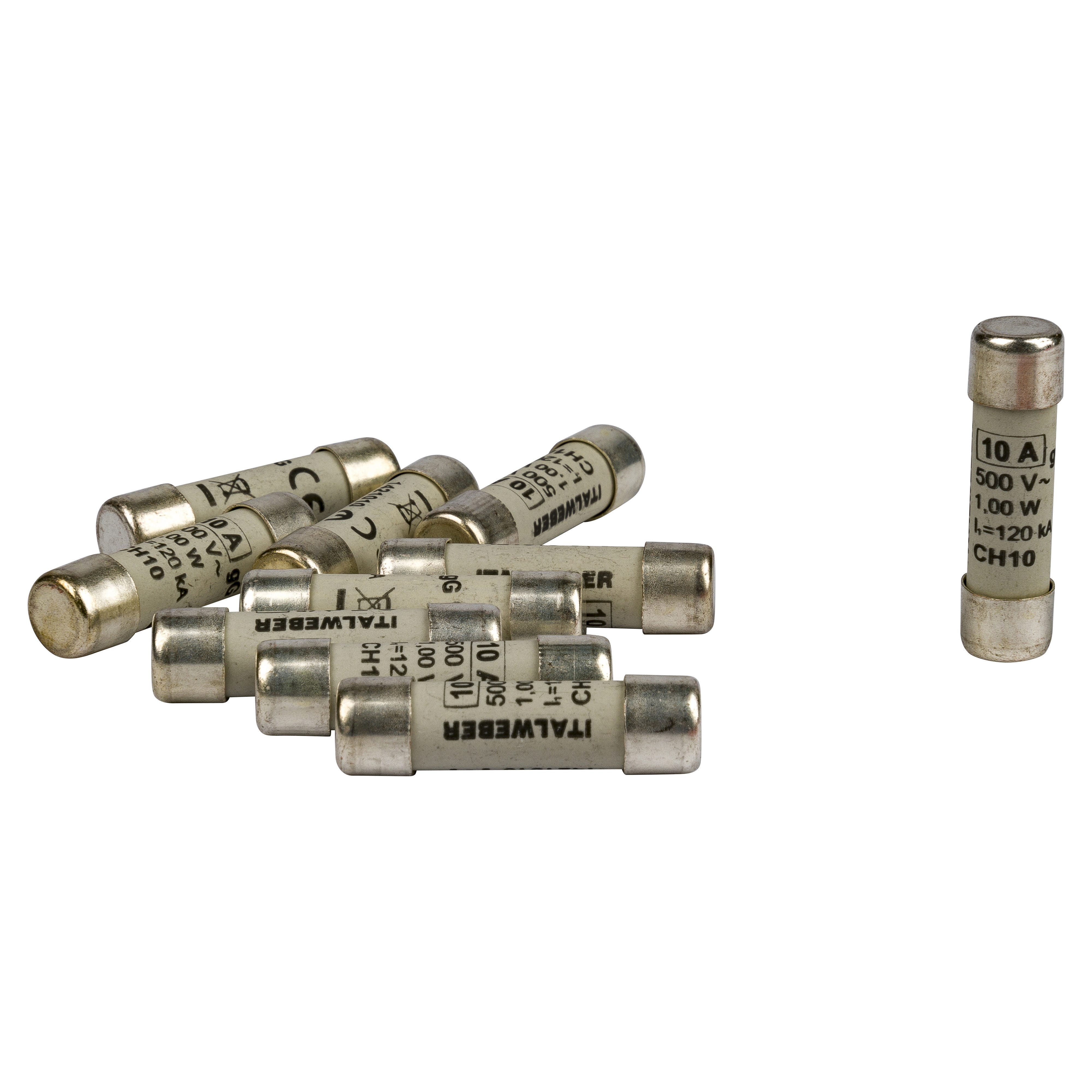 5 Fusibili Ceramici Cilindrici 3A 10x38mm 380V - RO15 RT14 RT18 - Link 3 Amp