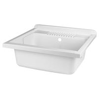 Vasca Lavatoio Negrari 45x50cm In Resina PP - Con Sifone E Piletta, Bianco, Made Italy - Foto 6