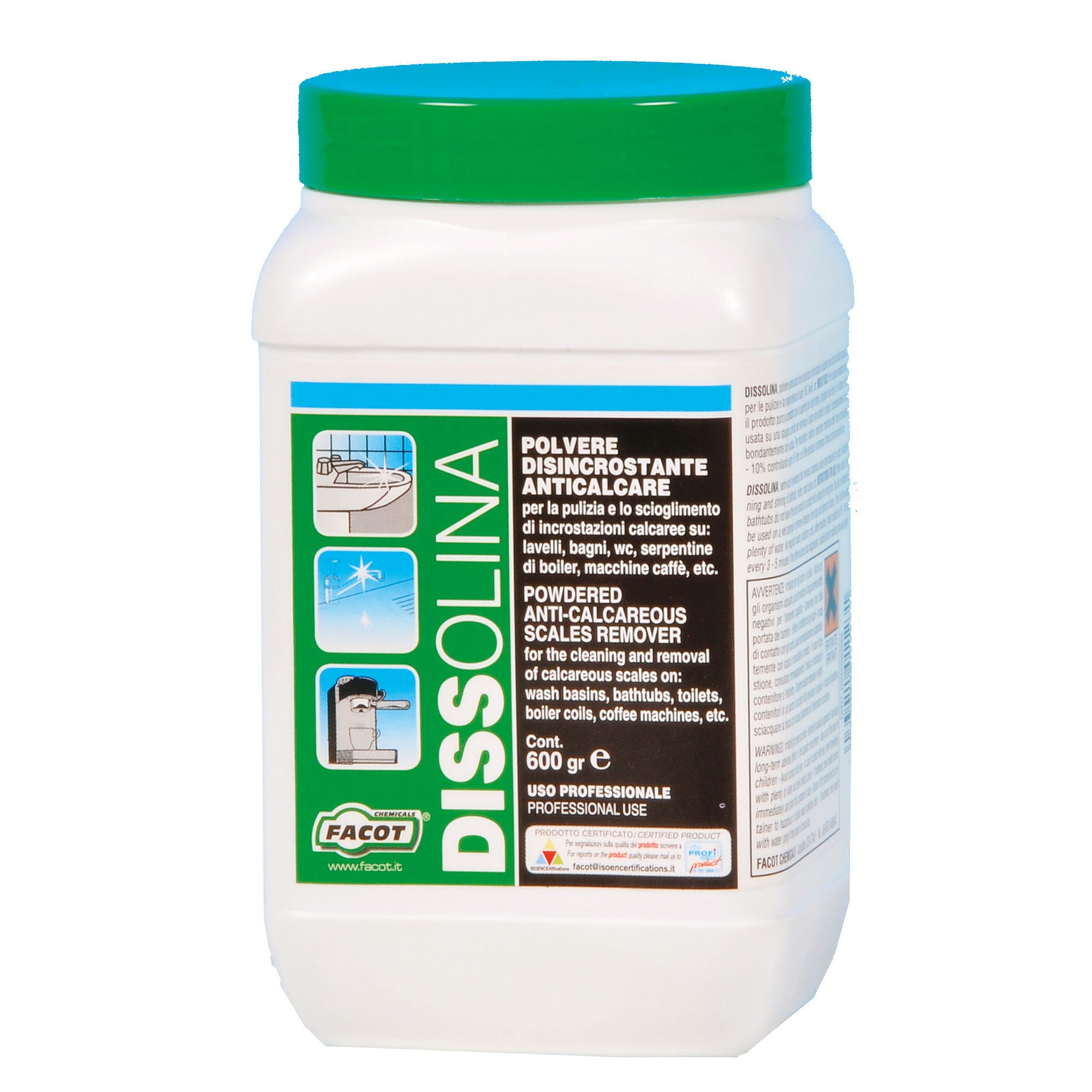 DISINCROSTANTE FACOT DISSOLINA 600 gr TRATTAMENTO ANTICALCARE PER