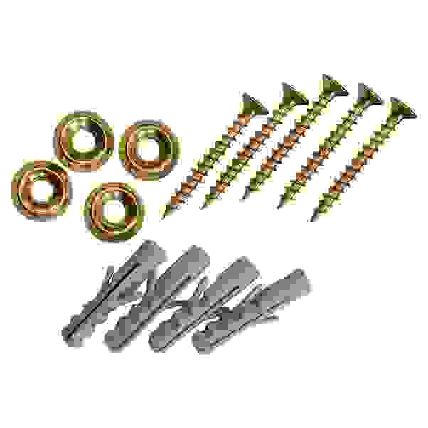 TASSELLI NYLON Ø 6 mm + VITI E ORLO ACCIAIO OTTONATO 120 PEZZI