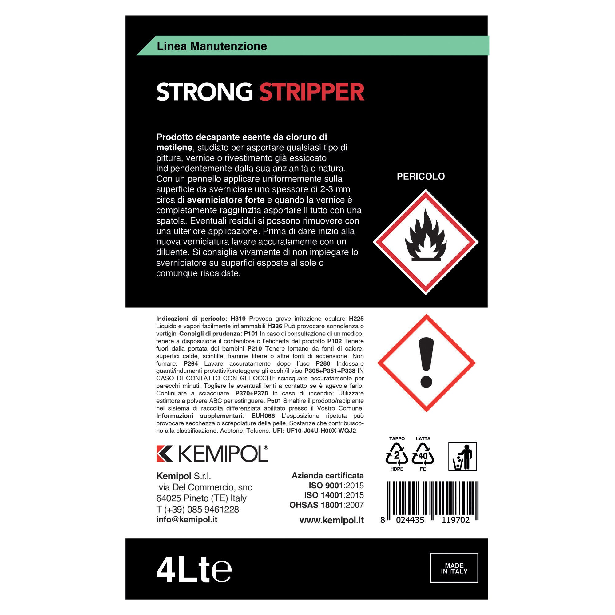 SVERNICIATORE FORTE KEMIPOL 4 l | Tecnomat