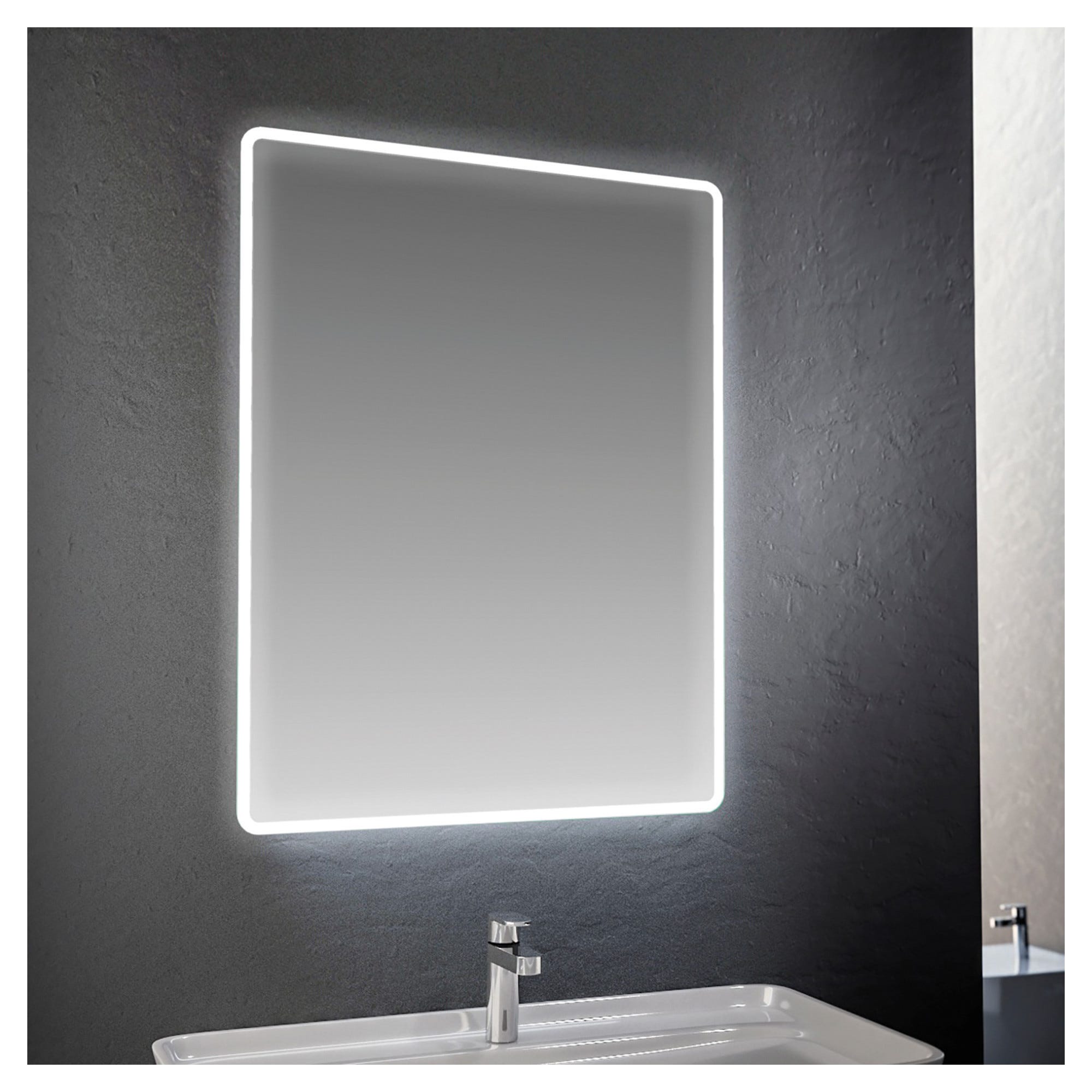 Specchio Da Doccia Antiappannamento EASEHOLD, LED Con 3 Luci, Batteria 5000mAh, Riscaldato, Con Vassoio E Porta Rasoio, IPX4