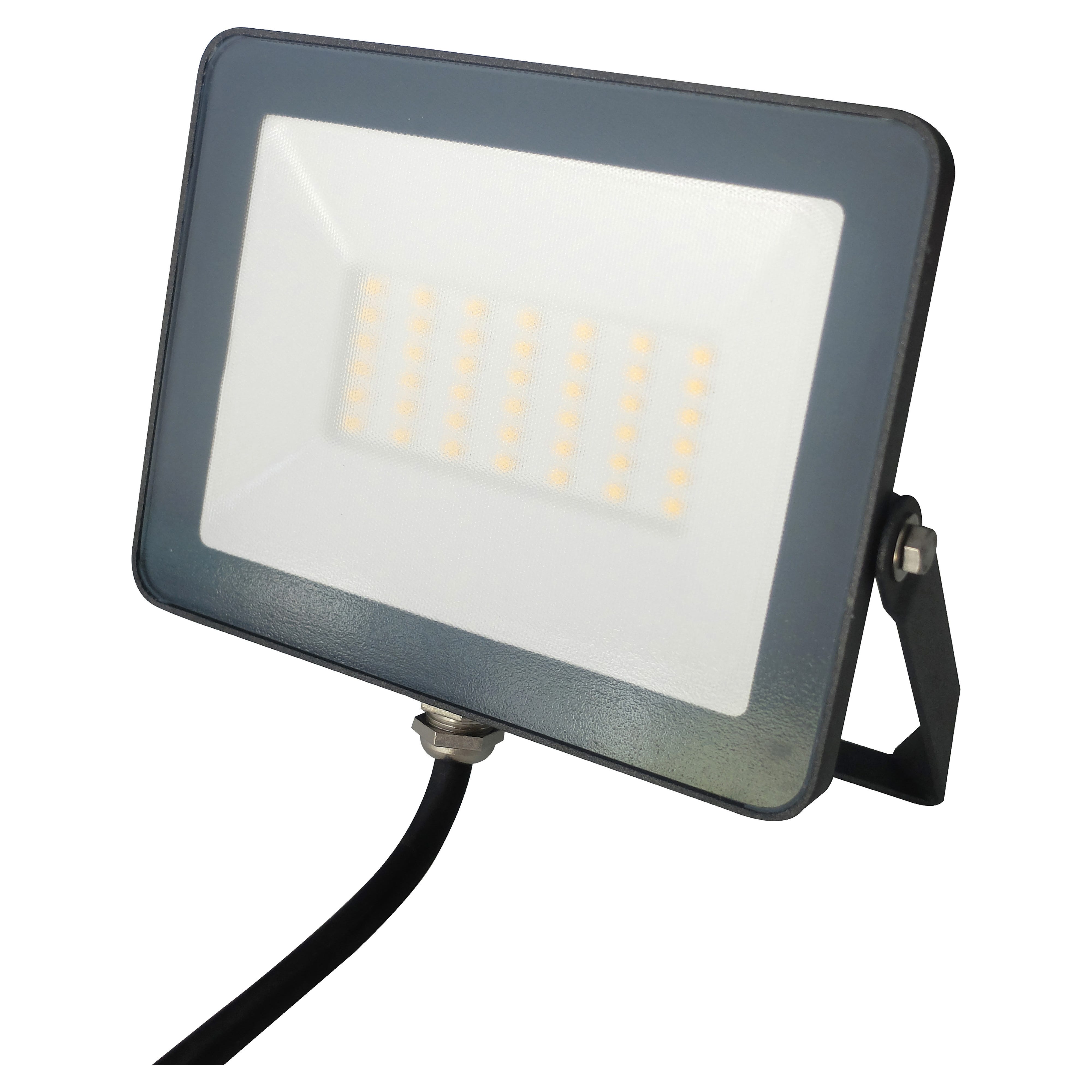 Proiettore LED Slim 30W 120lm/W IP65 Vetro Nero 4000K - 4500K