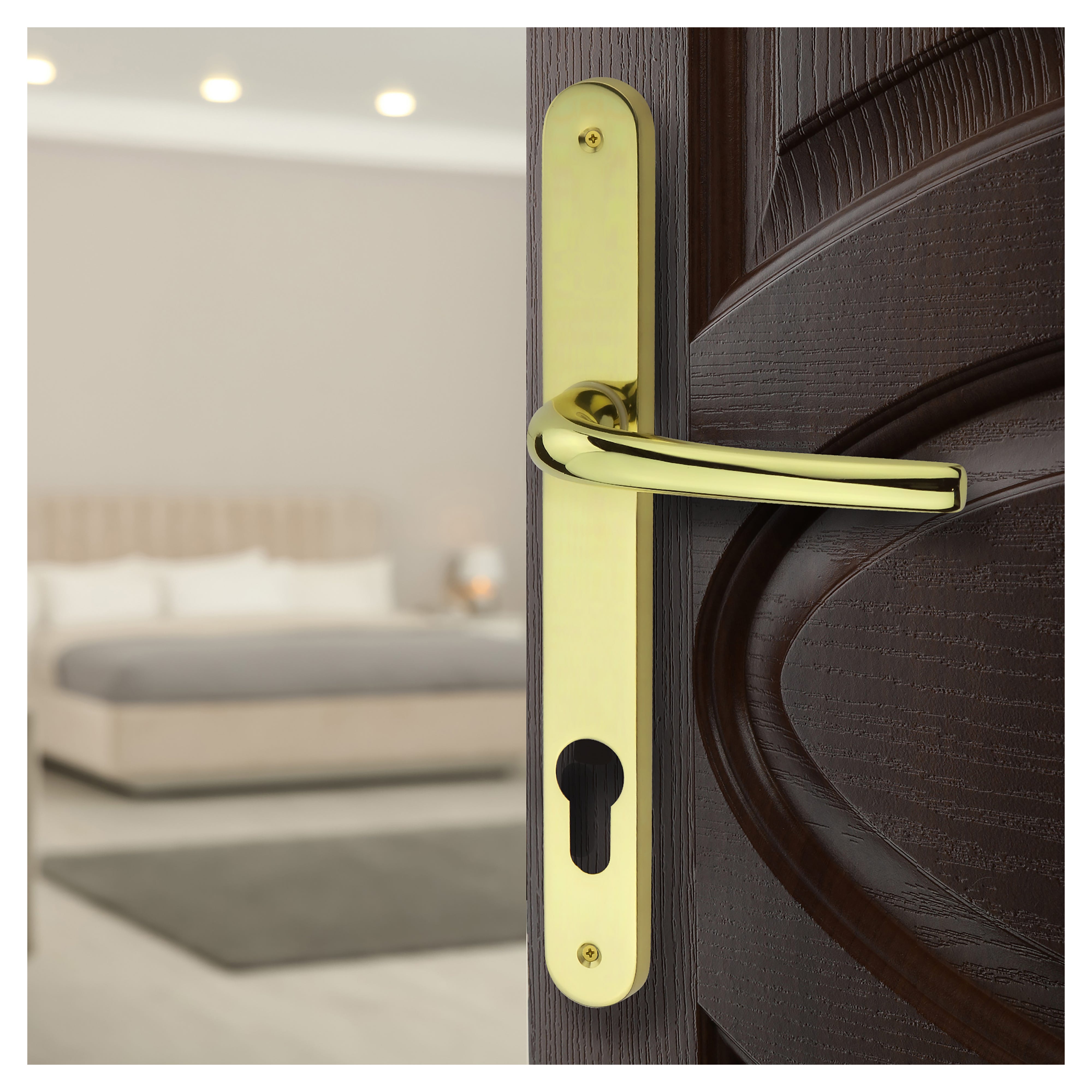 Coppia bocchette foro Yale tonda ottone lucido acquista da OBI