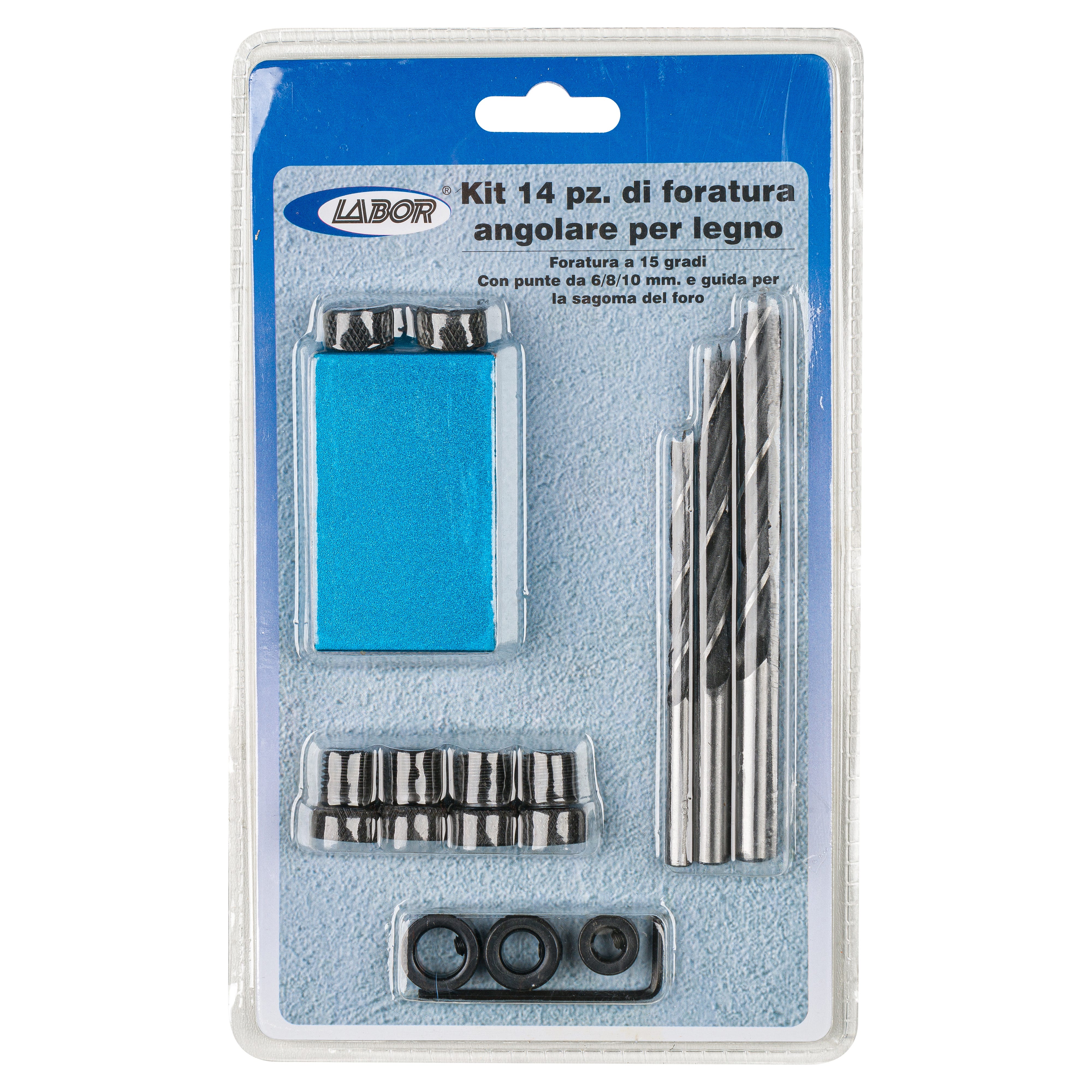 Kit Foratura Angolare Per Legno - 15 Gradi Con Guide Per Punta 6/8/10 Mm - Foto 2