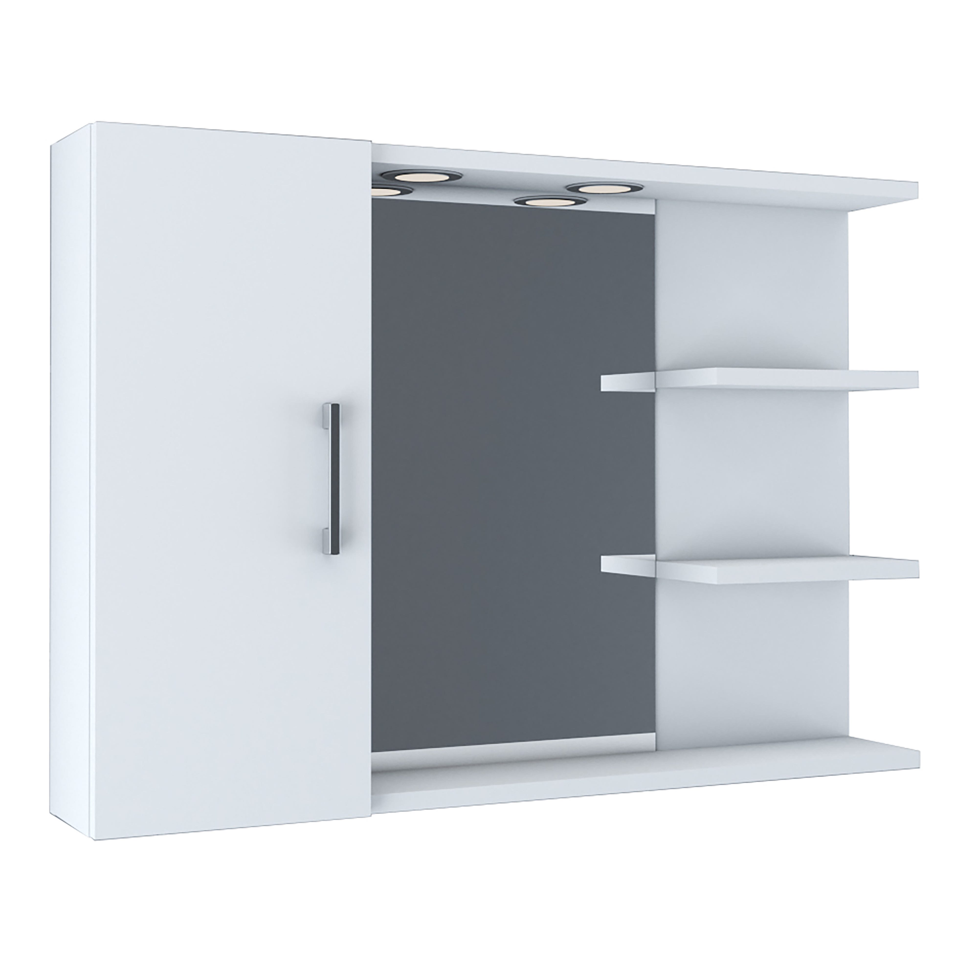 Schildmeyer Carlos - Armadietto a specchio, materiale a base di legno, 43,5 cm, antracite