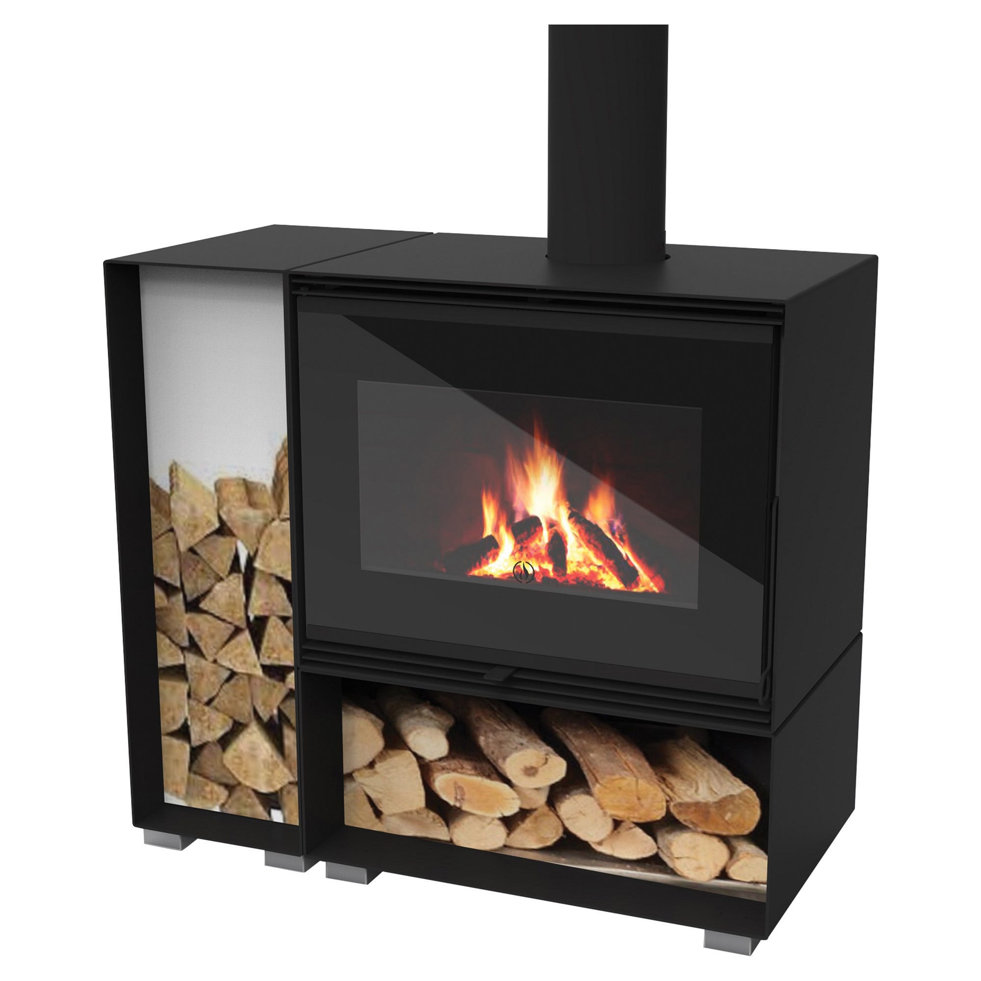 Stufa Acciaio Atene S Porta Vetro Rosso | Leroy Merlin - Foto 6