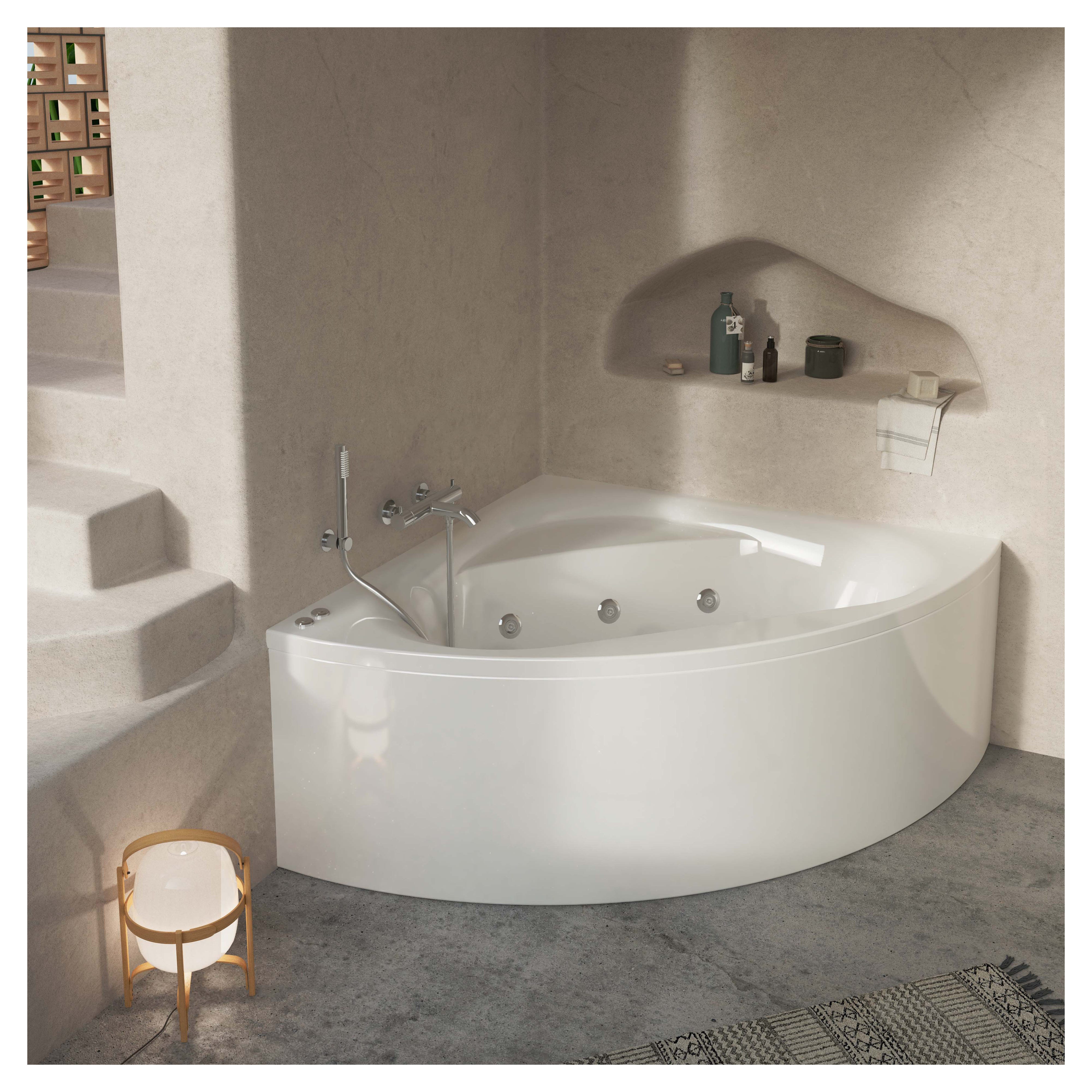 Sopravasca Angolare Fino A 170 Cm Con Profili Bianchi In Acrilico Trasparente - Foto 3