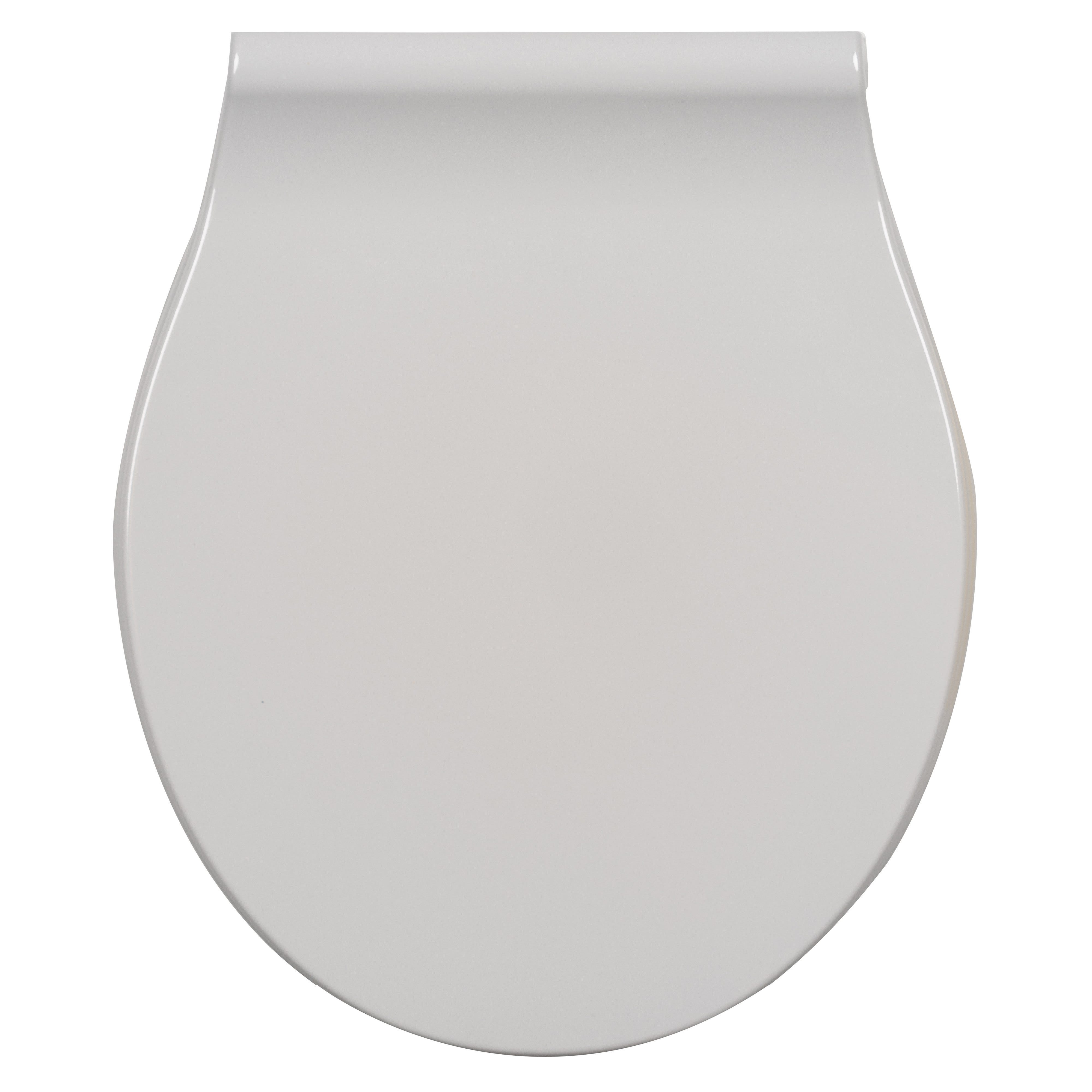 DRYFAL Sedile WC Universale In Resina 36 * 42Cm, Copri Water Tavoletta WC Con Chiusura Ammortizzata, Sedile Copriwater Universale Con Cerniere Metalliche,Viola - Foto 2