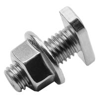 Set 20 Viti Testa A Martello M10 X 25 In Acciaio Inox A2-70 Con Dadi A Flangia - Per Impianti Solari, Fotovoltaico E Serra