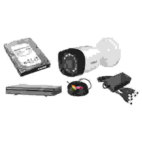 KIT TVCC DAHUA 4 CANALI CON 2 TELECAMERE HARD DISK 1 TB ALIMENTATORE 2