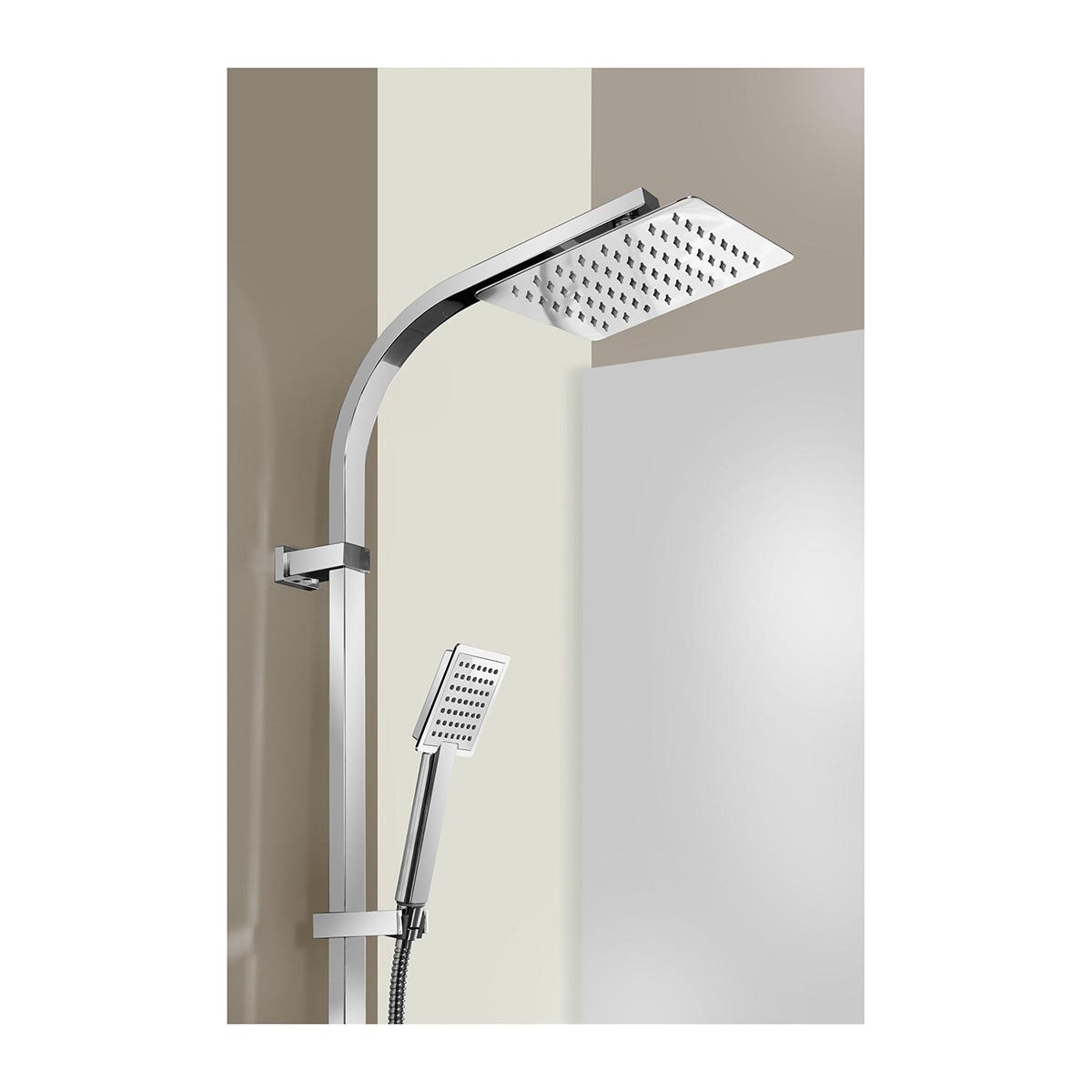 Doccia Digale con Sistema di Controllo a 2 Vie con Soffione Doccia Quadrato 300x300mm e Doccetta - Narus