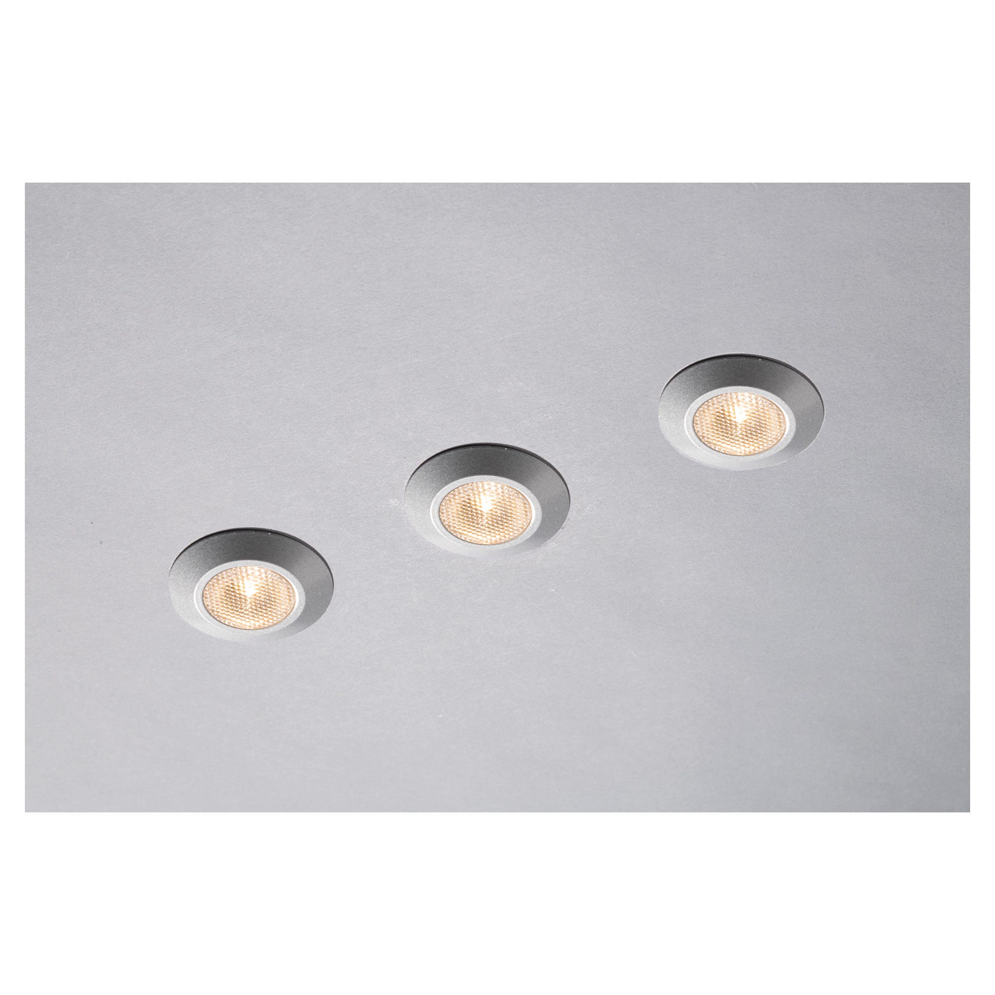 Set Da 3 Faretti LED Da Incasso Ultrapiatti – Cromo Spazzolato, 3W 3000K, Dimmerabile, Foro 53-70mm - Foto 4