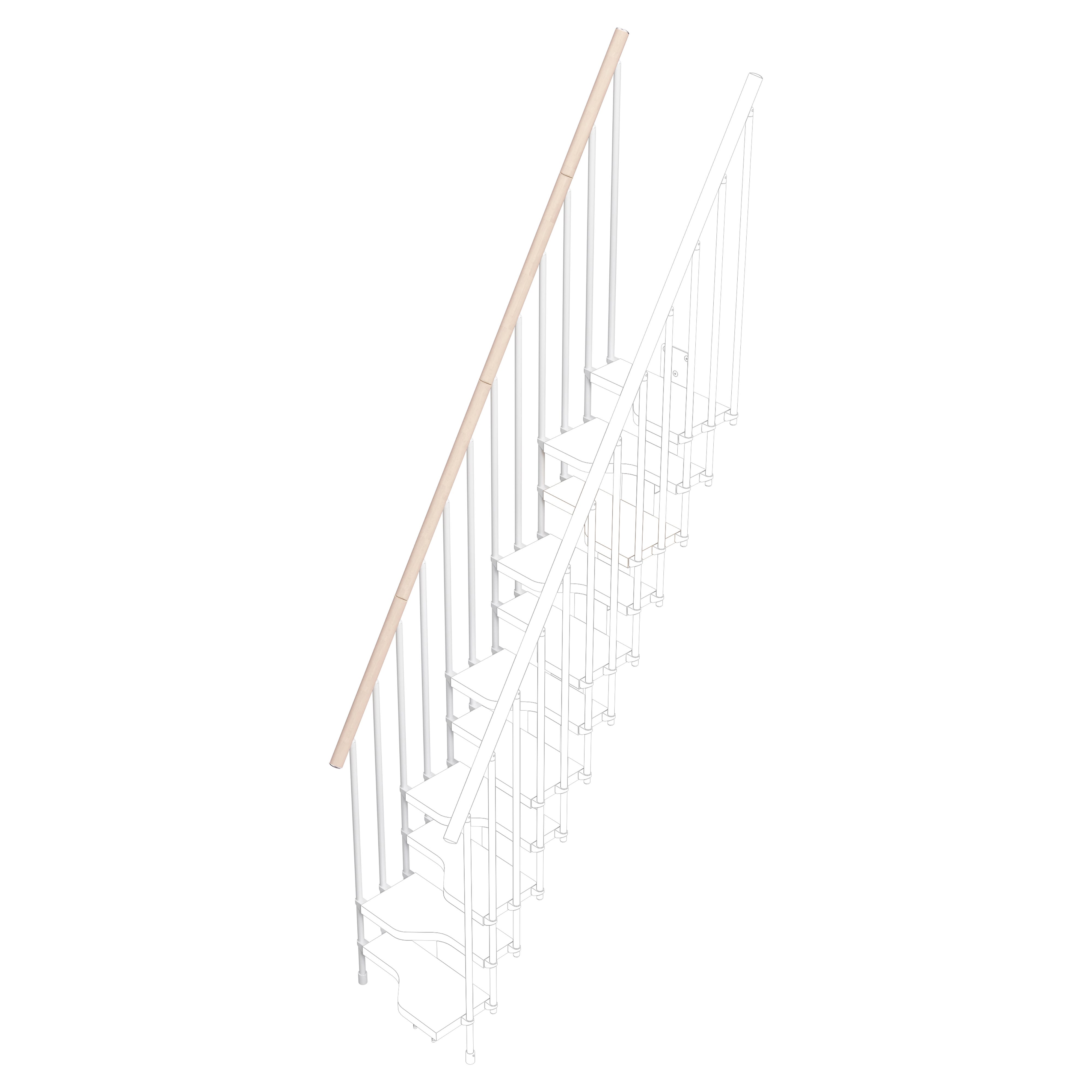 Gancio Multiplo Per Gonne Zeller - 4 Barre In Faggio Bianco, Salvaspazio