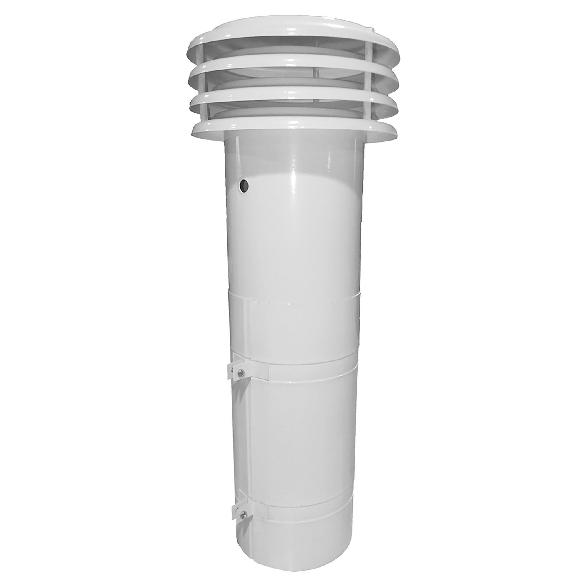 Esalatore Di Fumo Per Caldaia A Gas - Diametro 130 Mm, Telescopico, Bianco, Antivento