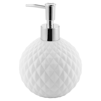 Tatay Dispenser Per Sapone Liquido In Ceramica - Bianco - 9,5x8x17 Cm - Design Spagnolo
