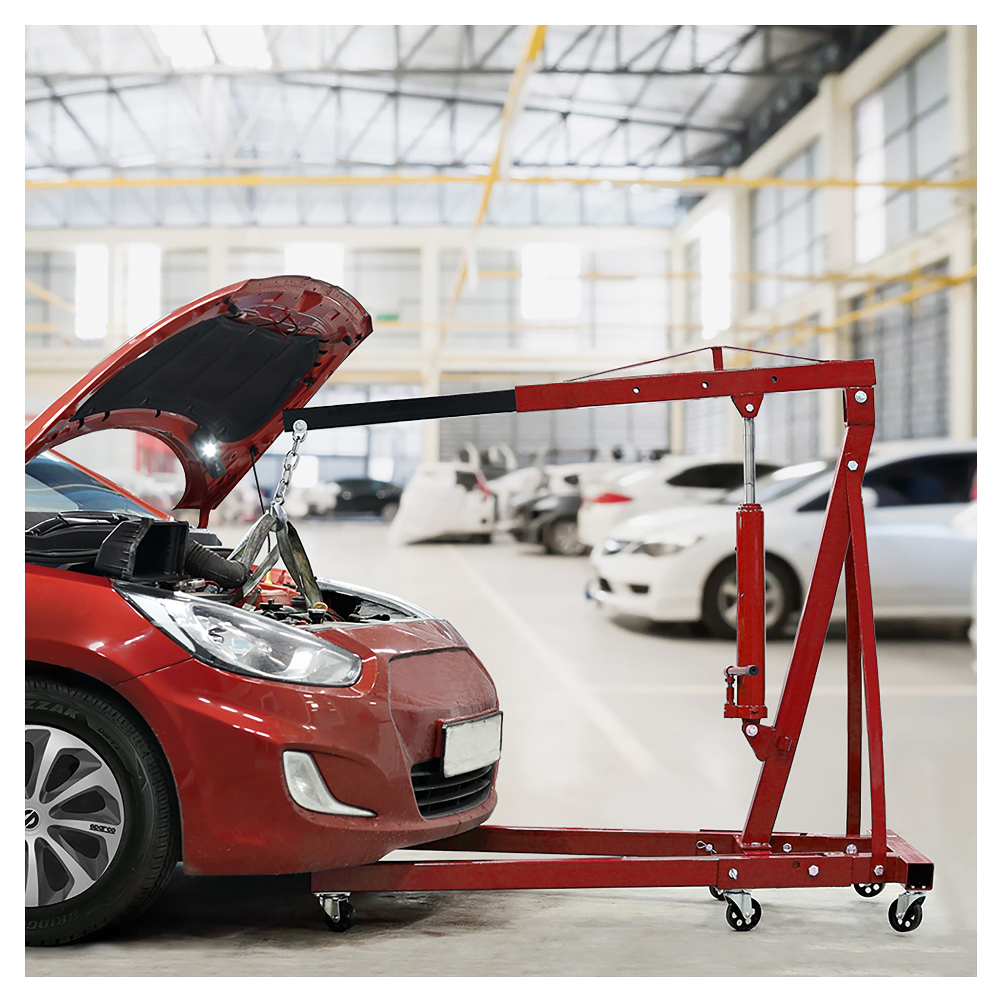 Gru Idraulica Pieghevole Gruetta Per Officina Sollevamento Motori 2 Tonnellate 7631559 - Foto 8