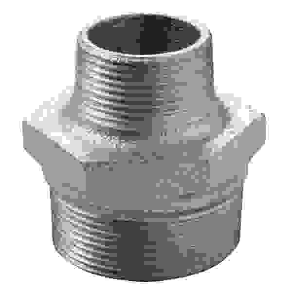 Georg Fischer Temperguss Fitting – Nr. 245 – 1½“ X 1¼“ Reduzier-Doppelnippel A/A – Weiß, 25bar / 120°C