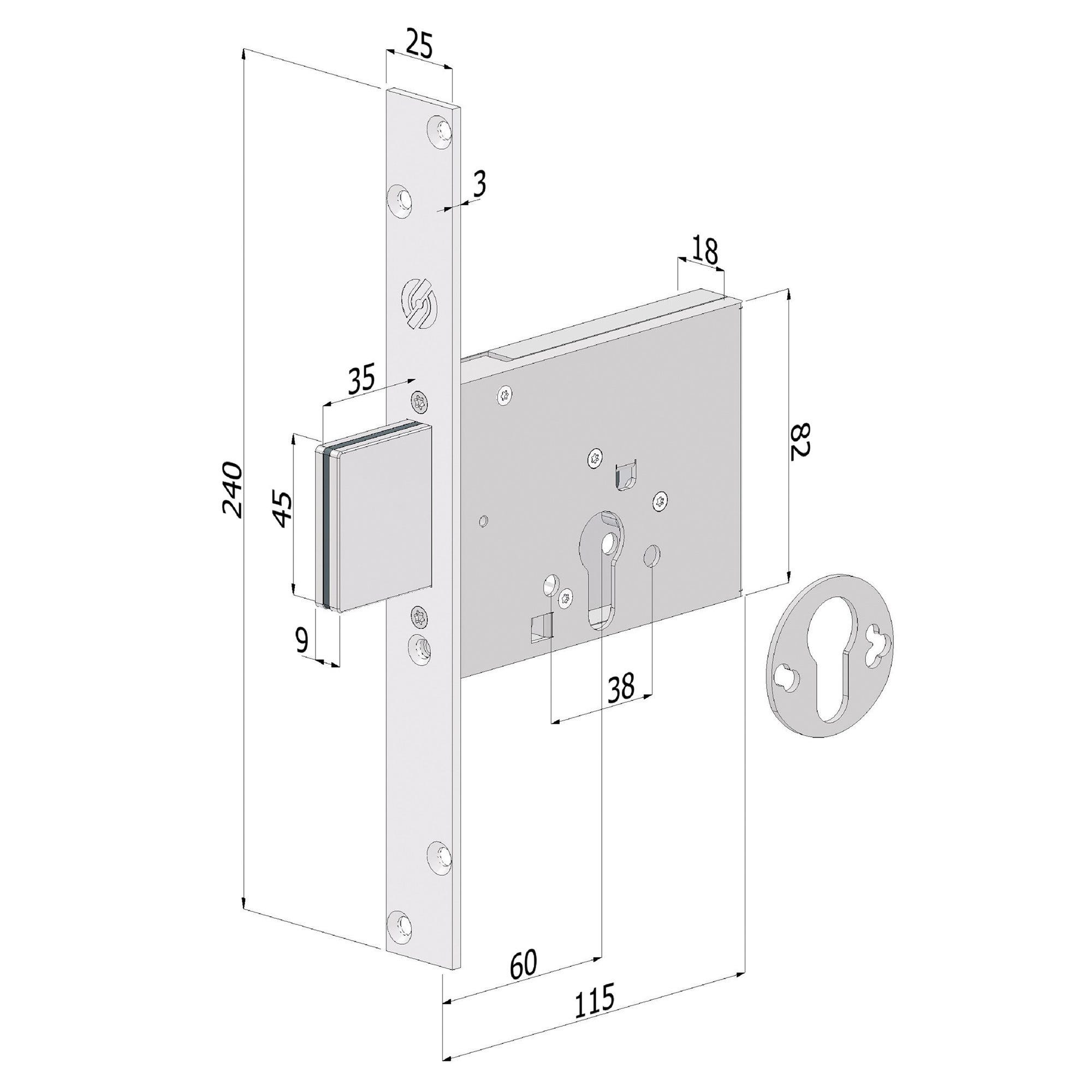 C.R. ART. 3350 SERRATURA DI SICUREZZA CON POMOLO DESTRA SENZA ASTE - Foto 10
